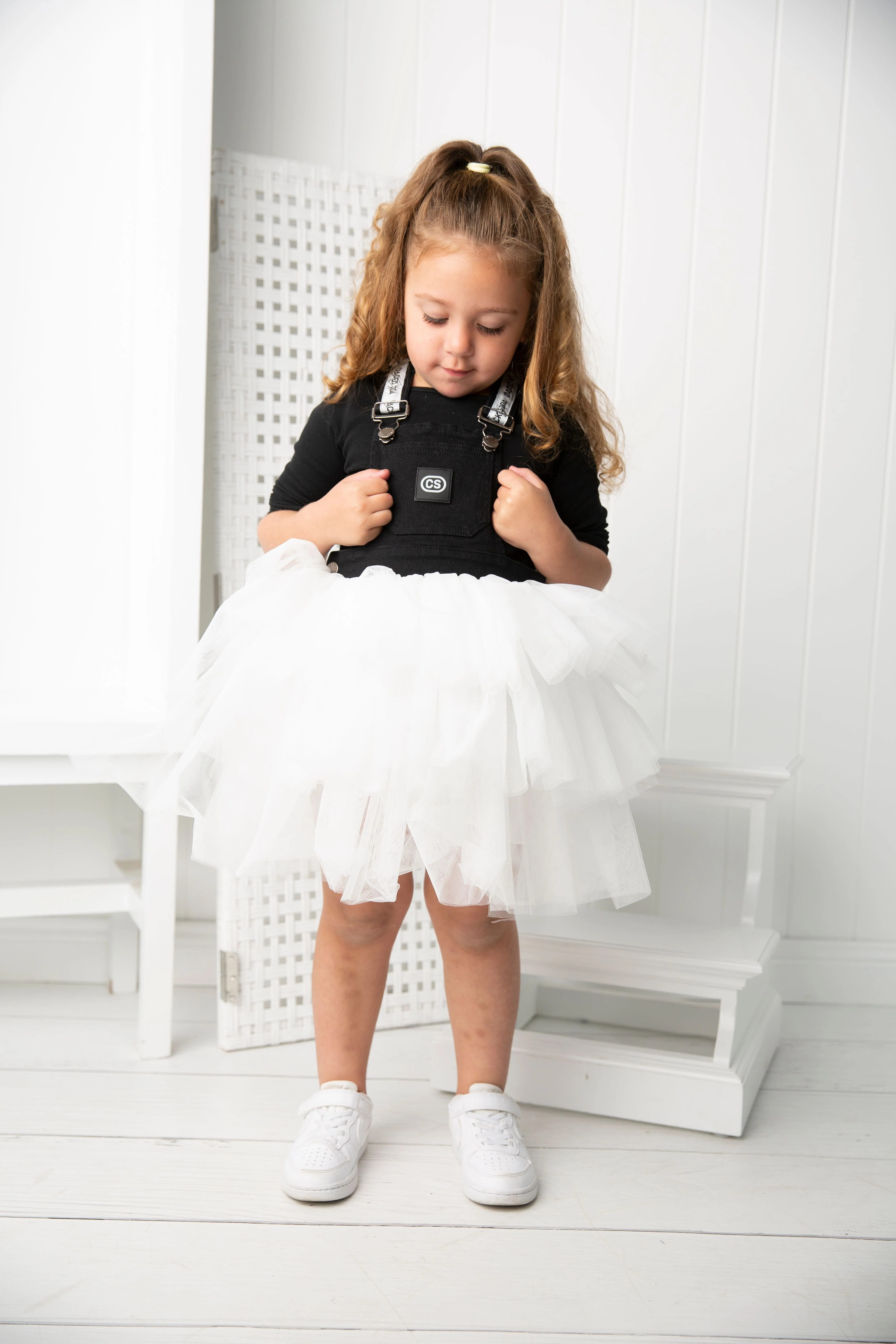 Luna Detailed Pinafore Tutu - Black/White - Image 4