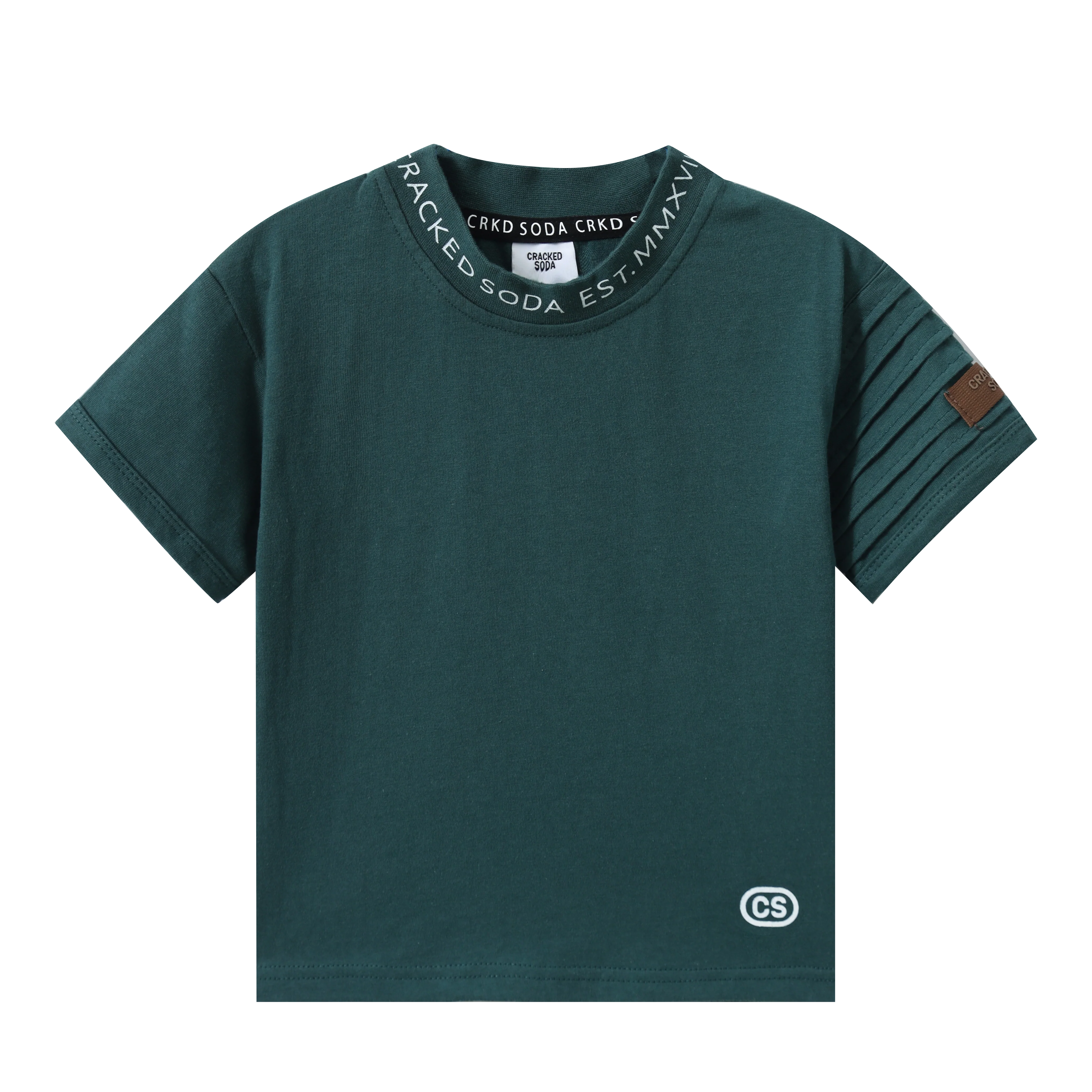 Malachi Detailed Neck Tee - Forest - Image 4