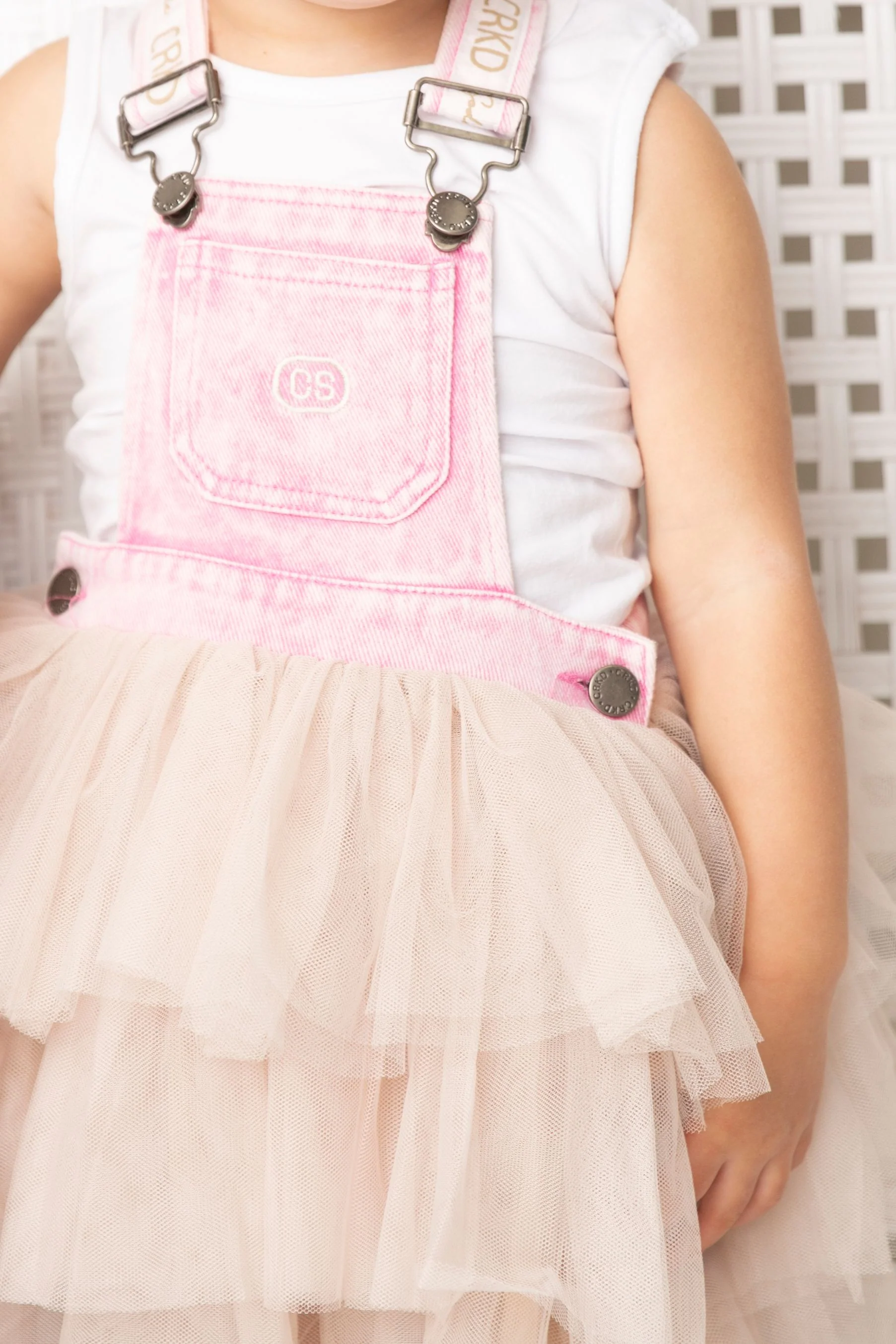 Mila Pinafore - Pink/Beige - Image 3