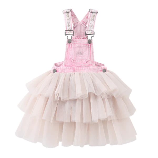 Mila Pinafore - Pink/Beige - Image 4
