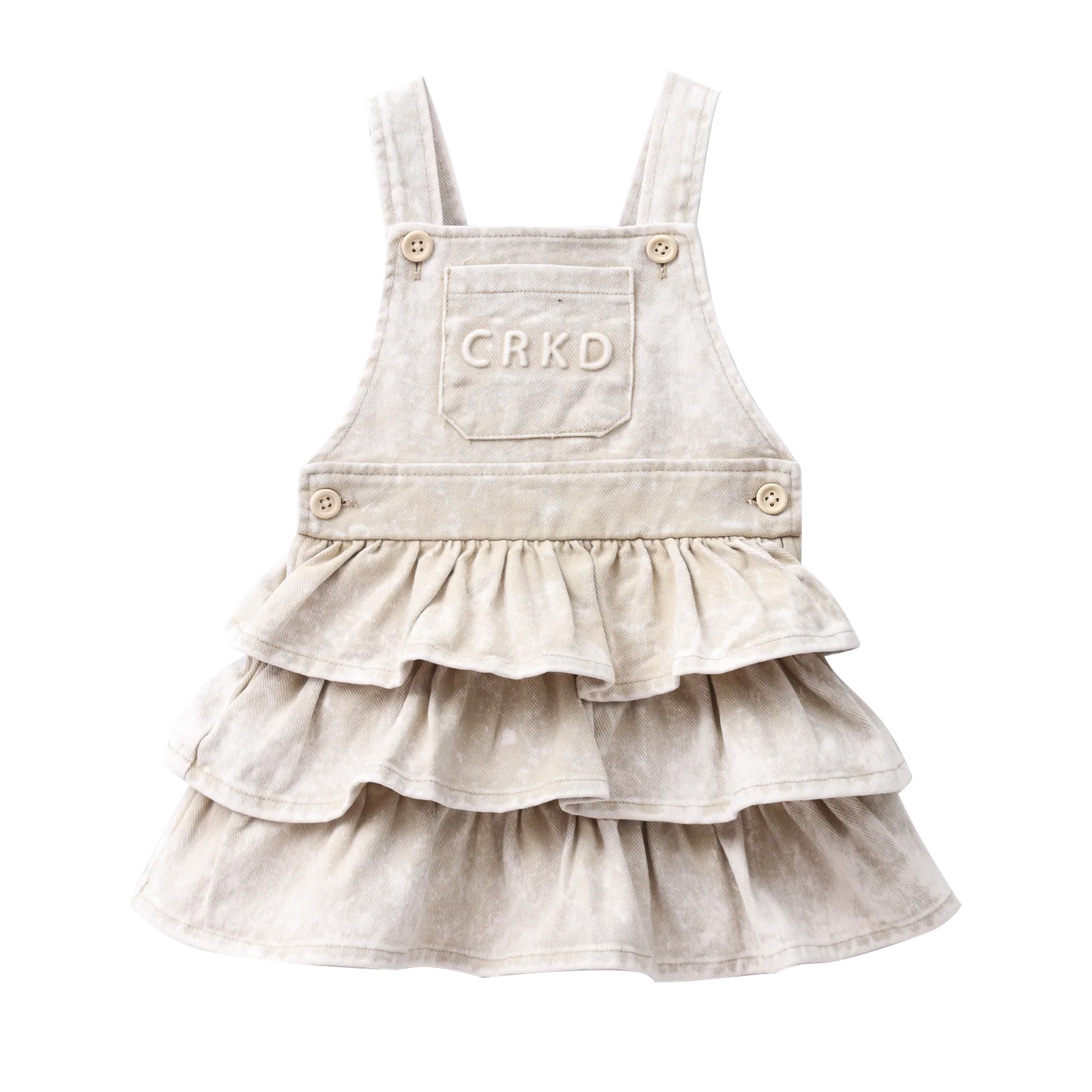Molly Denim Pinafore - Beige