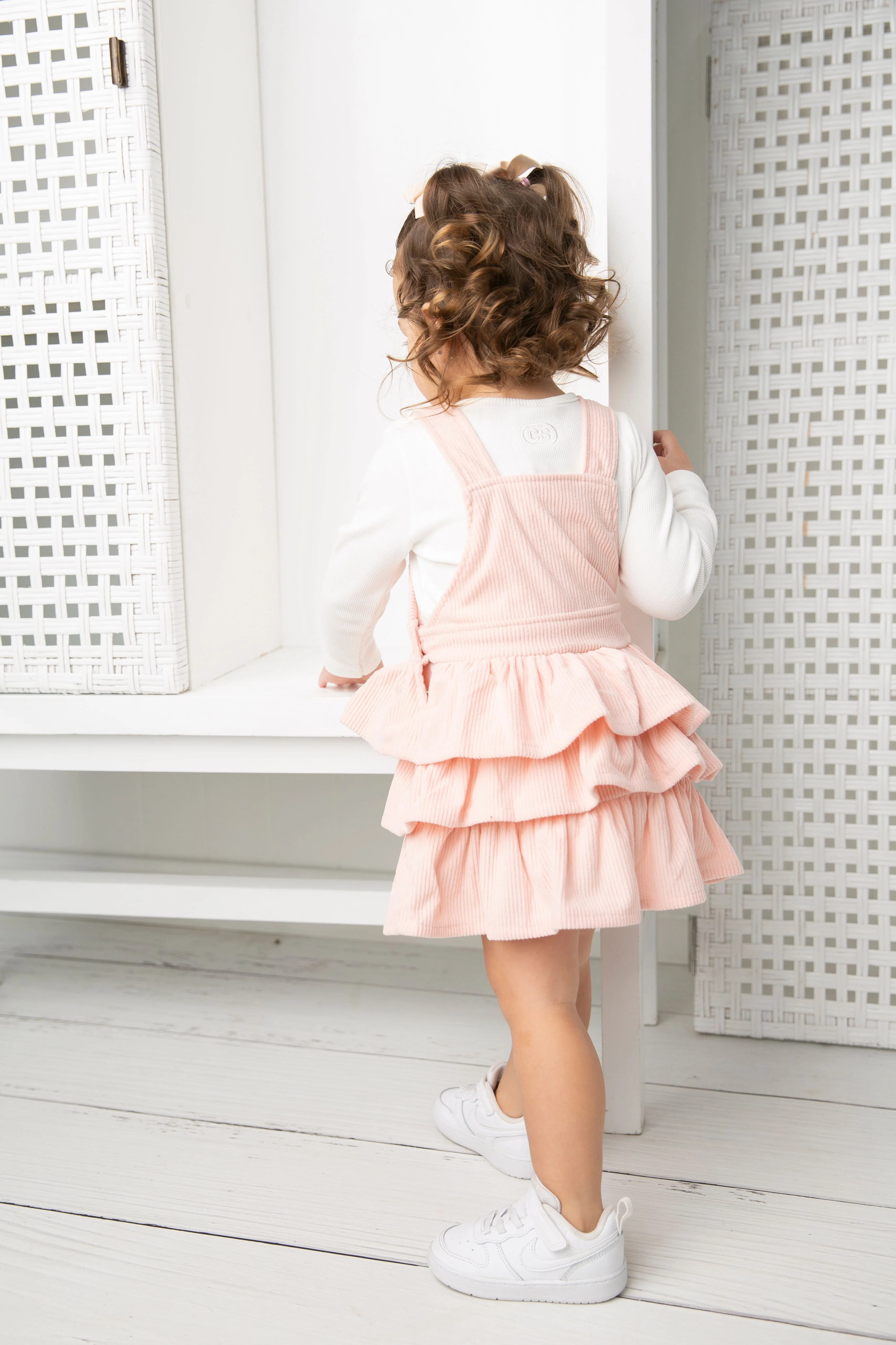 Molly Cord Pinafore - Pink - Image 4