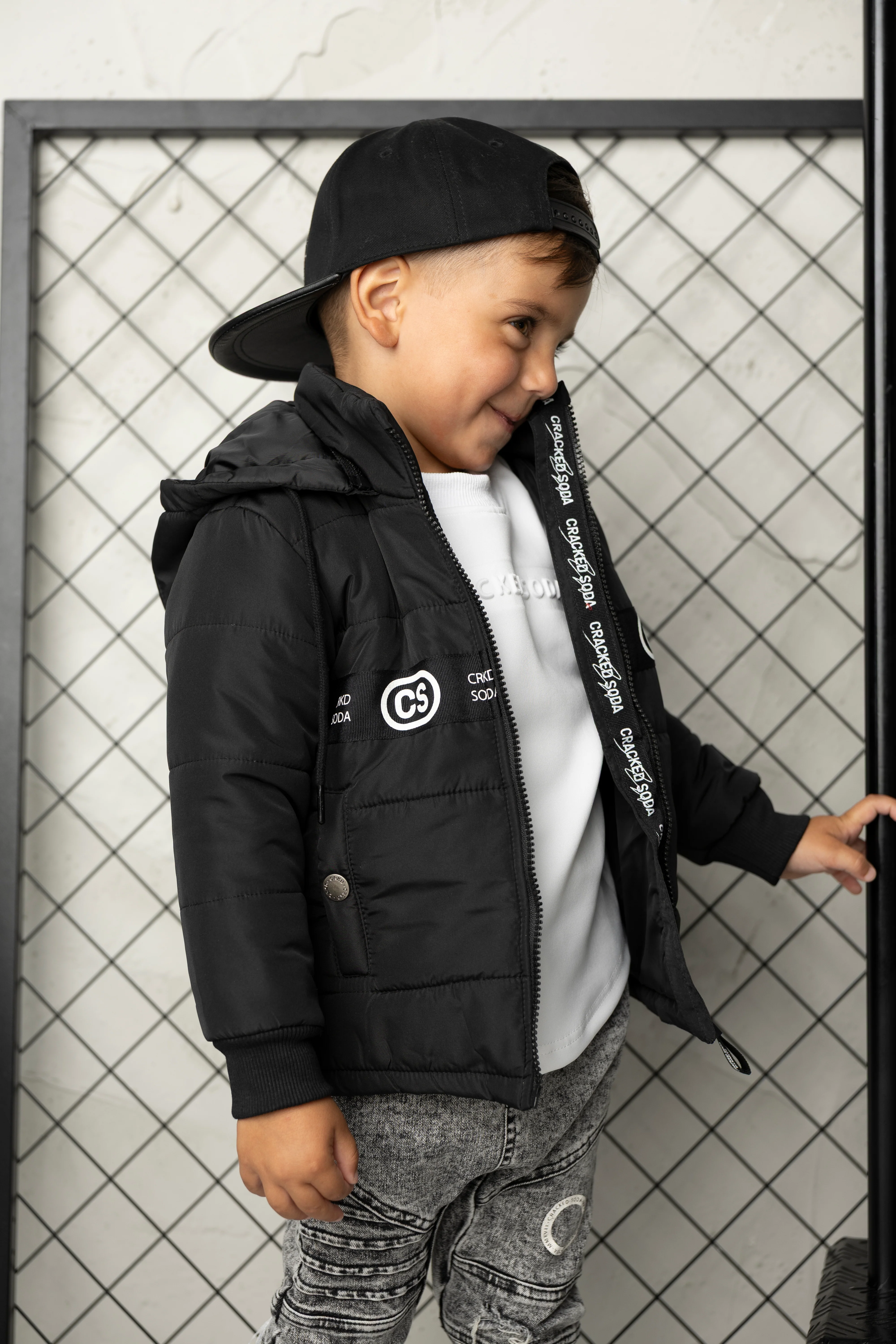 Noah Elevated Puff Jacket with Removable Hood - Black - Image 2