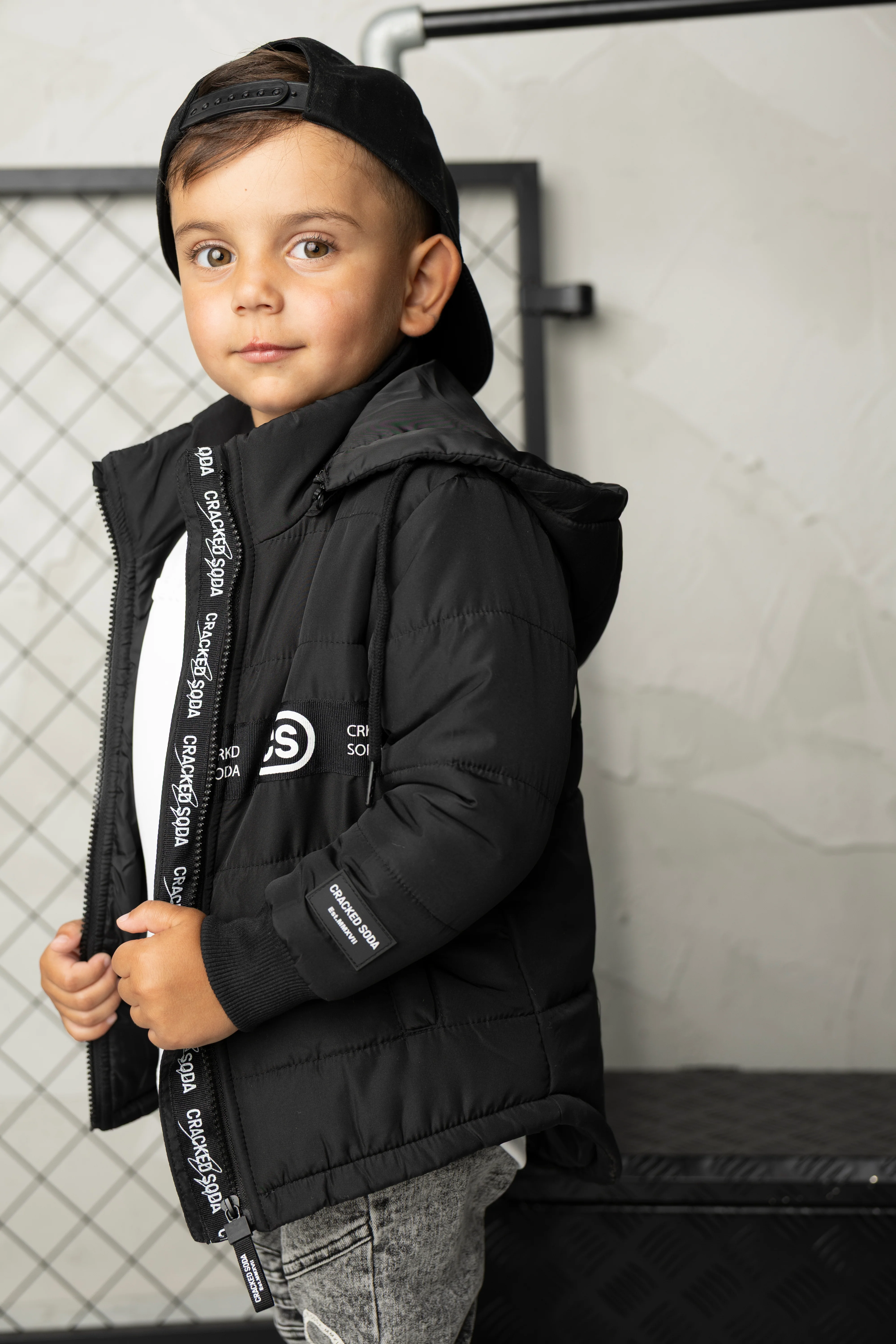 Noah Elevated Puff Jacket with Removable Hood - Black - Image 4