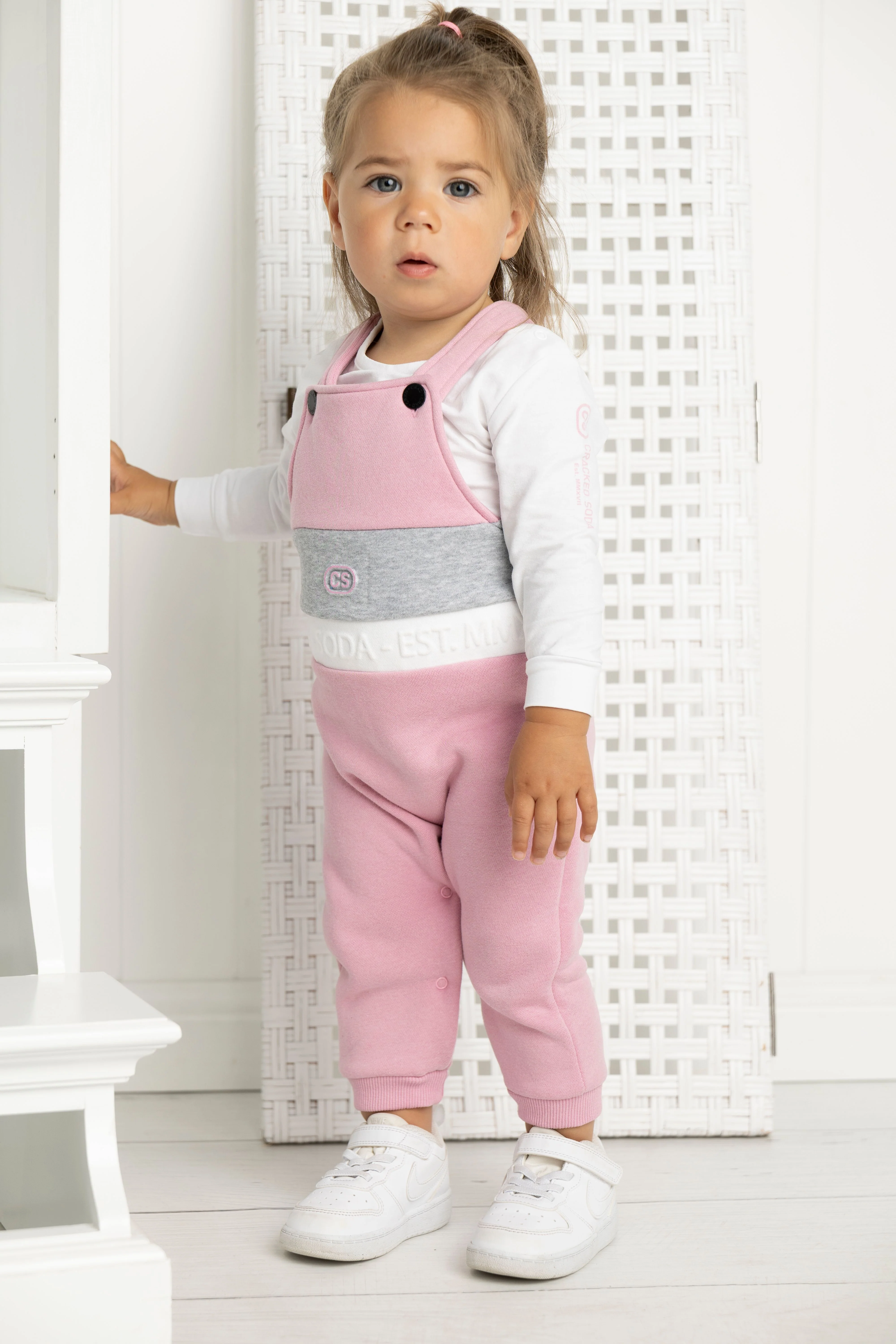 Nova Detailed Overalls Set - Blush