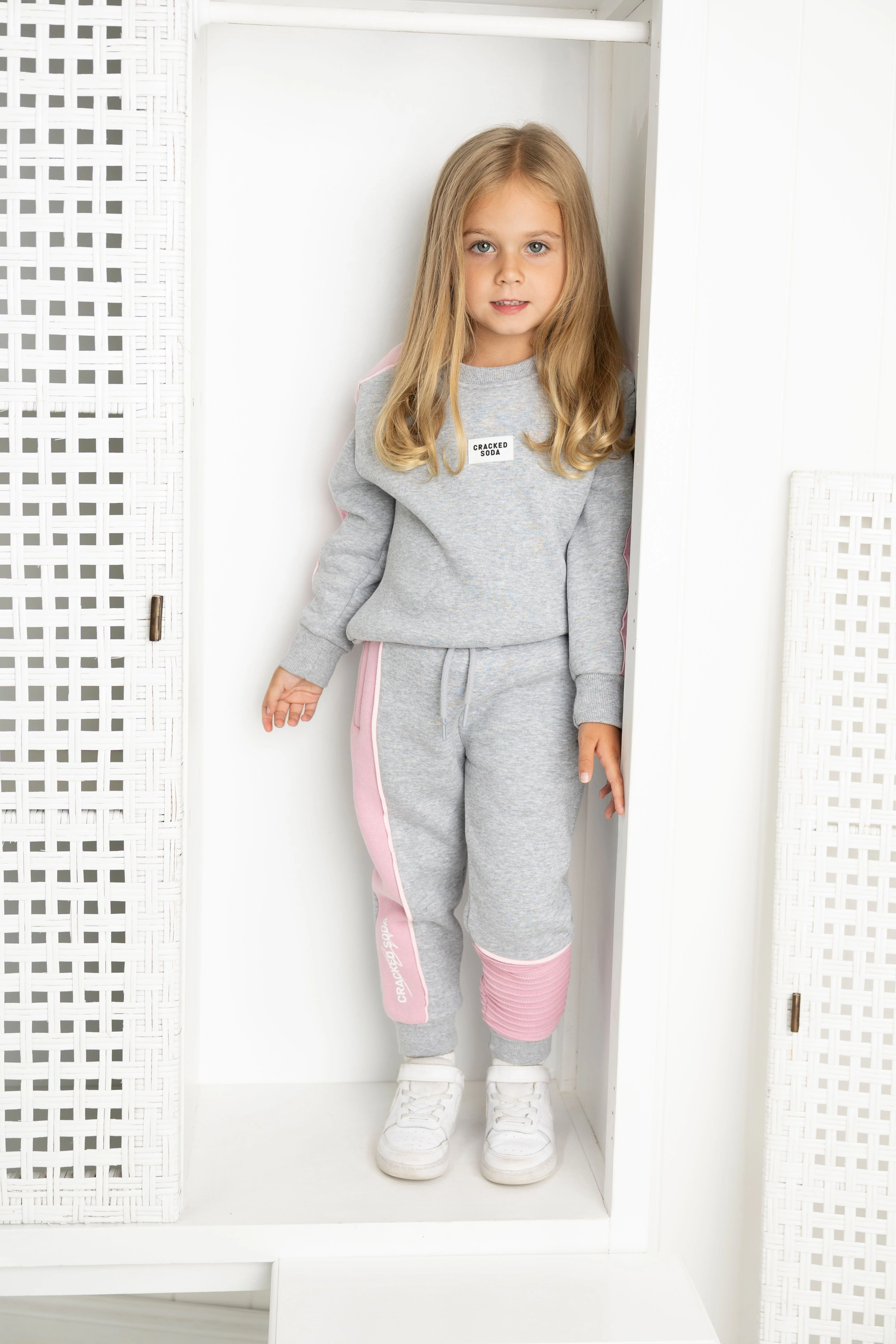 Nova Detailed Trackpant - Grey Marl/Pink - Image 3