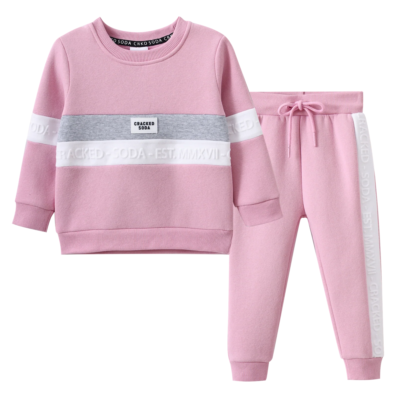 Nova Fleece Crew & Pant Set - Blush - Image 4