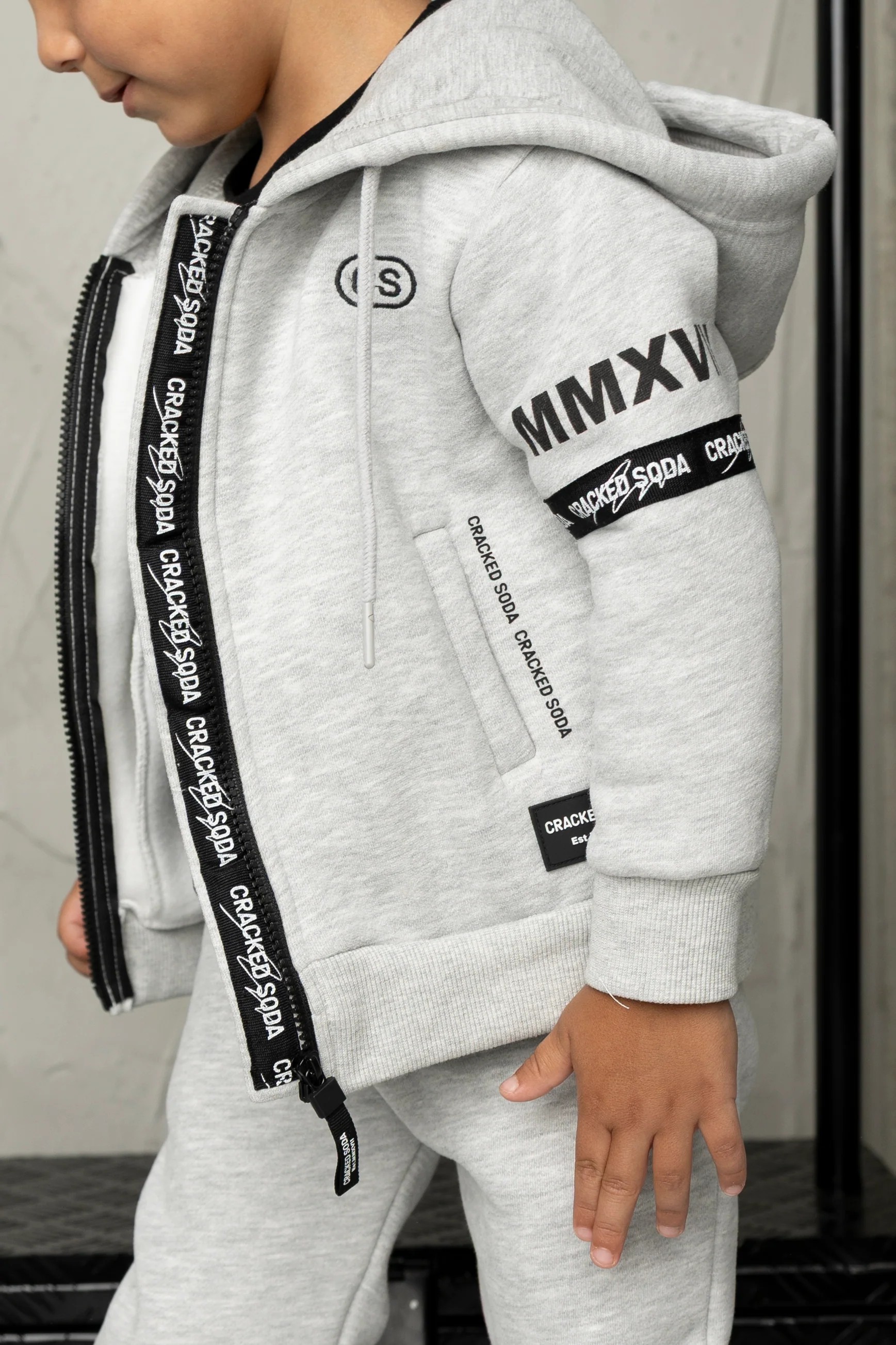 Oaklen Hooded Fleece Jacket - Grey Marl - Image 3