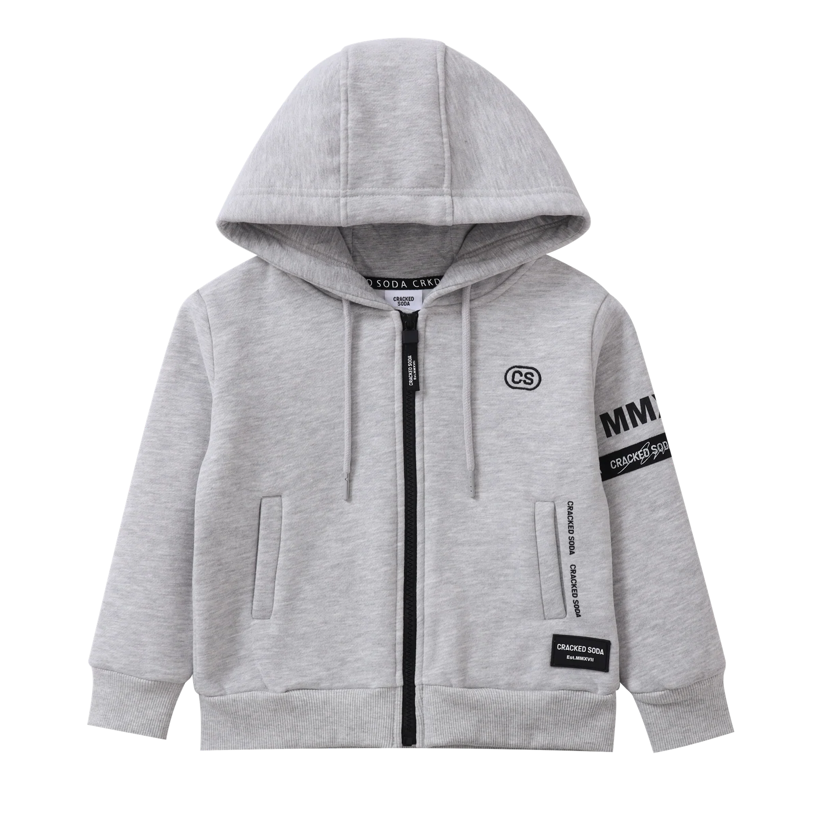 Oaklen Hooded Fleece Jacket - Grey Marl - Image 7