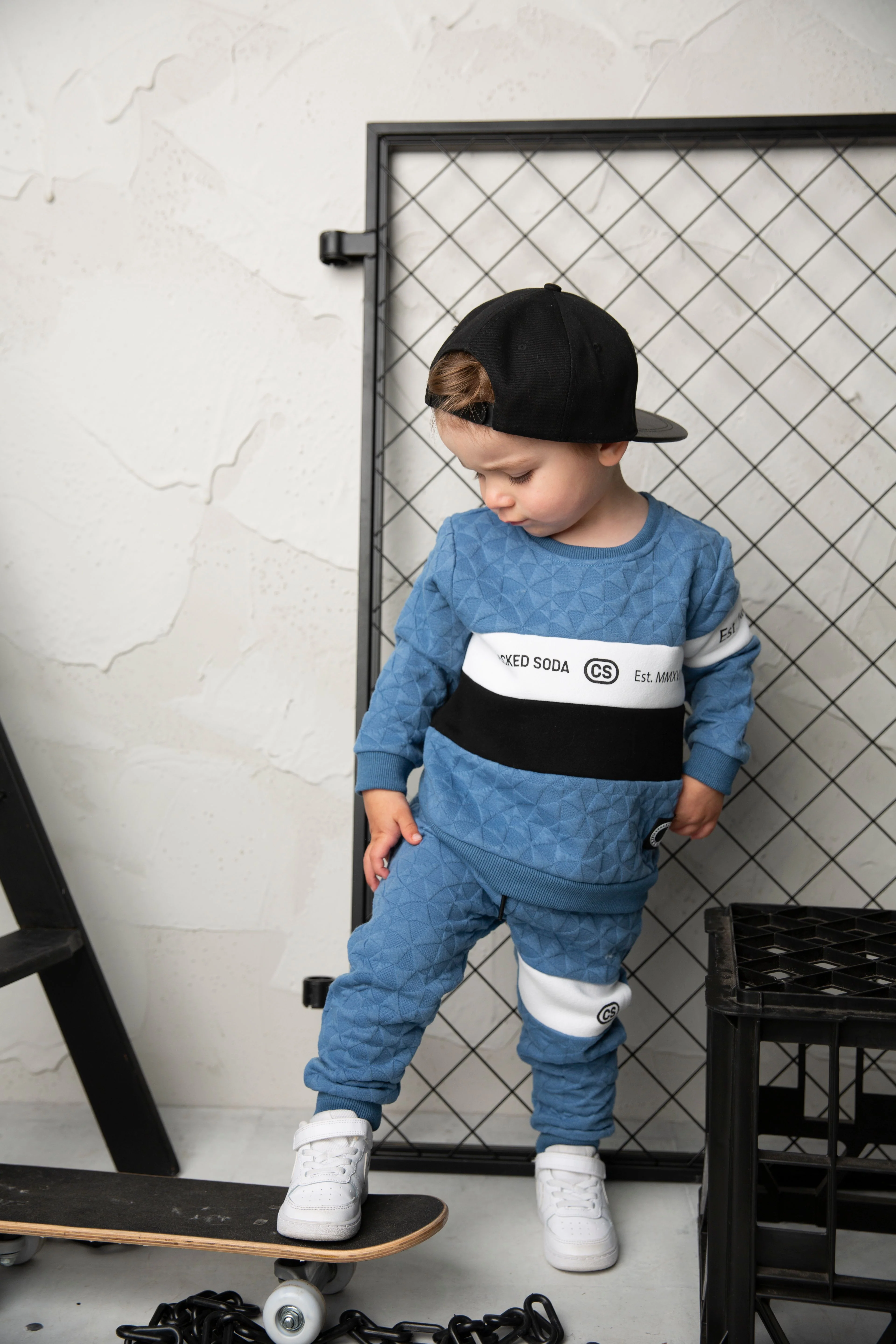 Oscar Textured Crew Set - Blue - Image 3