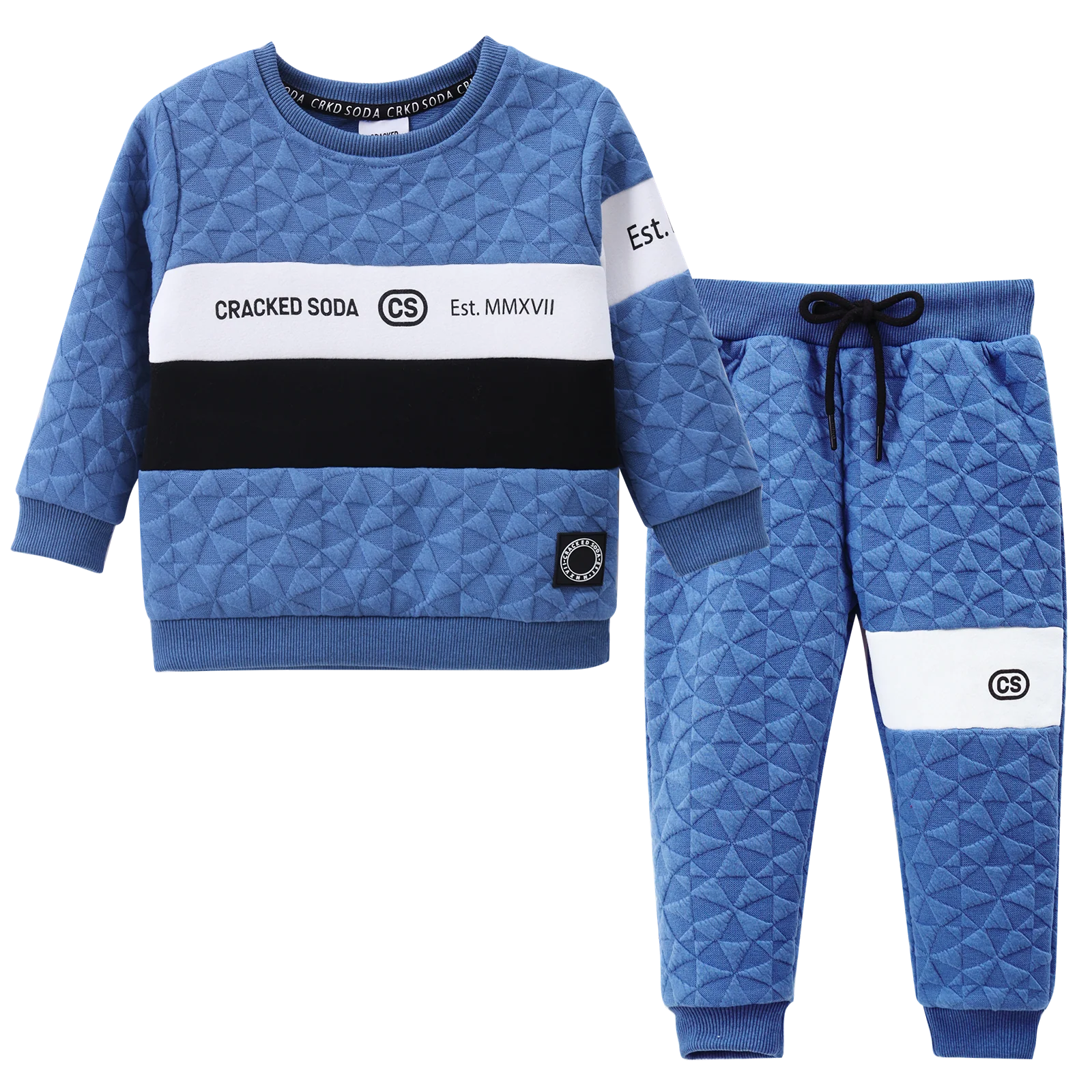 Oscar Textured Crew Set - Blue - Image 4