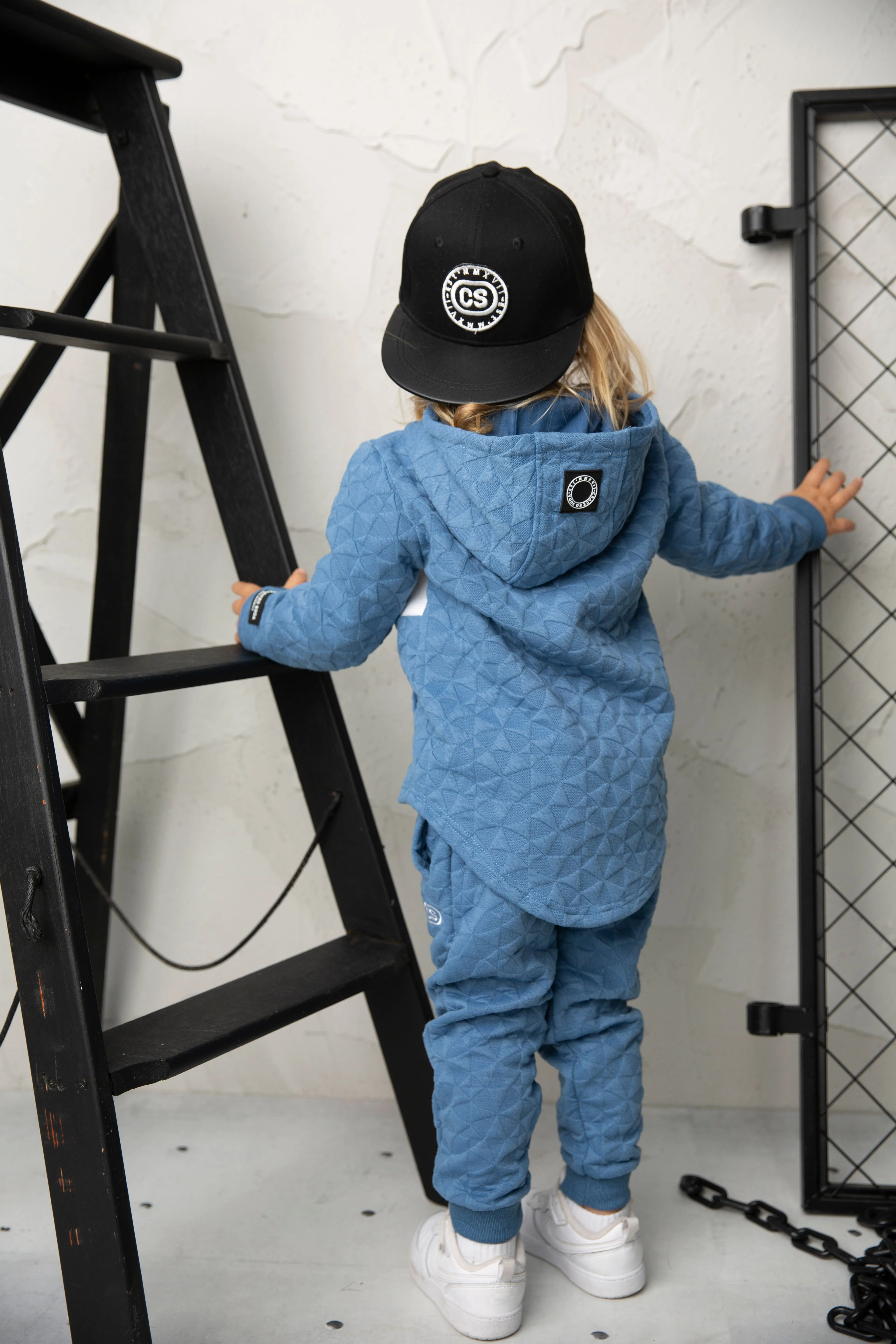 Oscar Textured Hoodie - Blue - Image 4