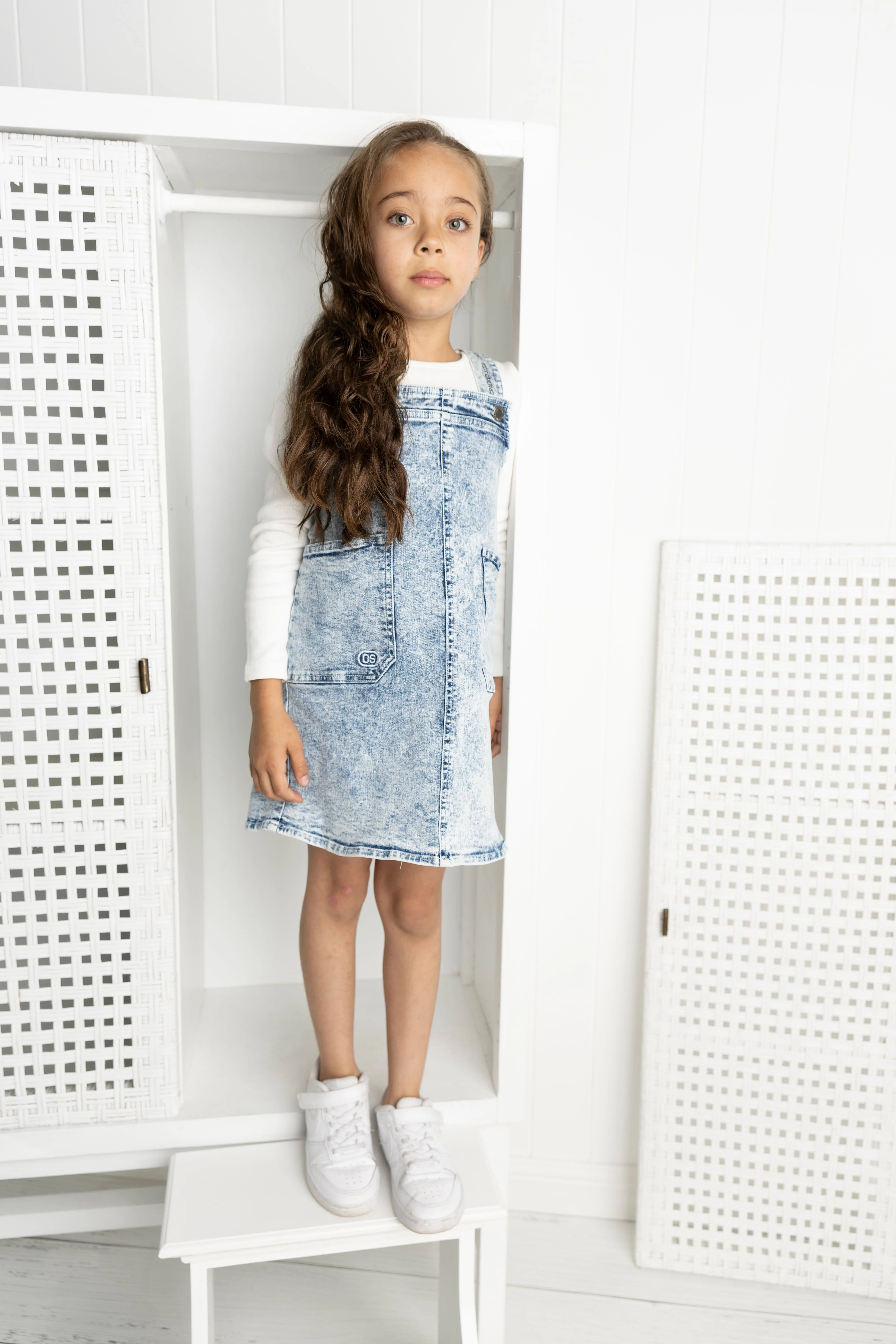 Polly Detailed Pinafore - Denim Blue - Image 5