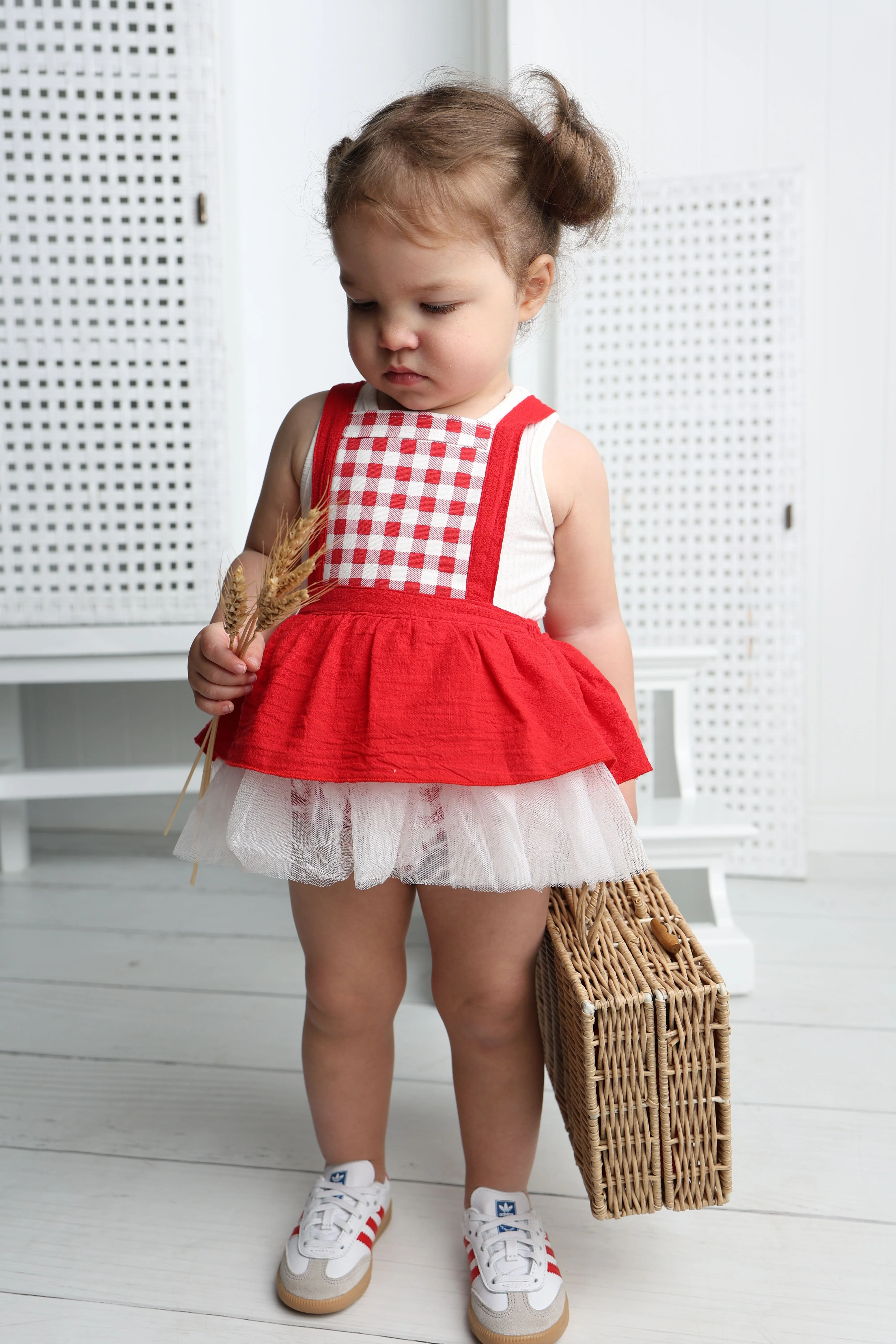 Poppy Check Overall Dress