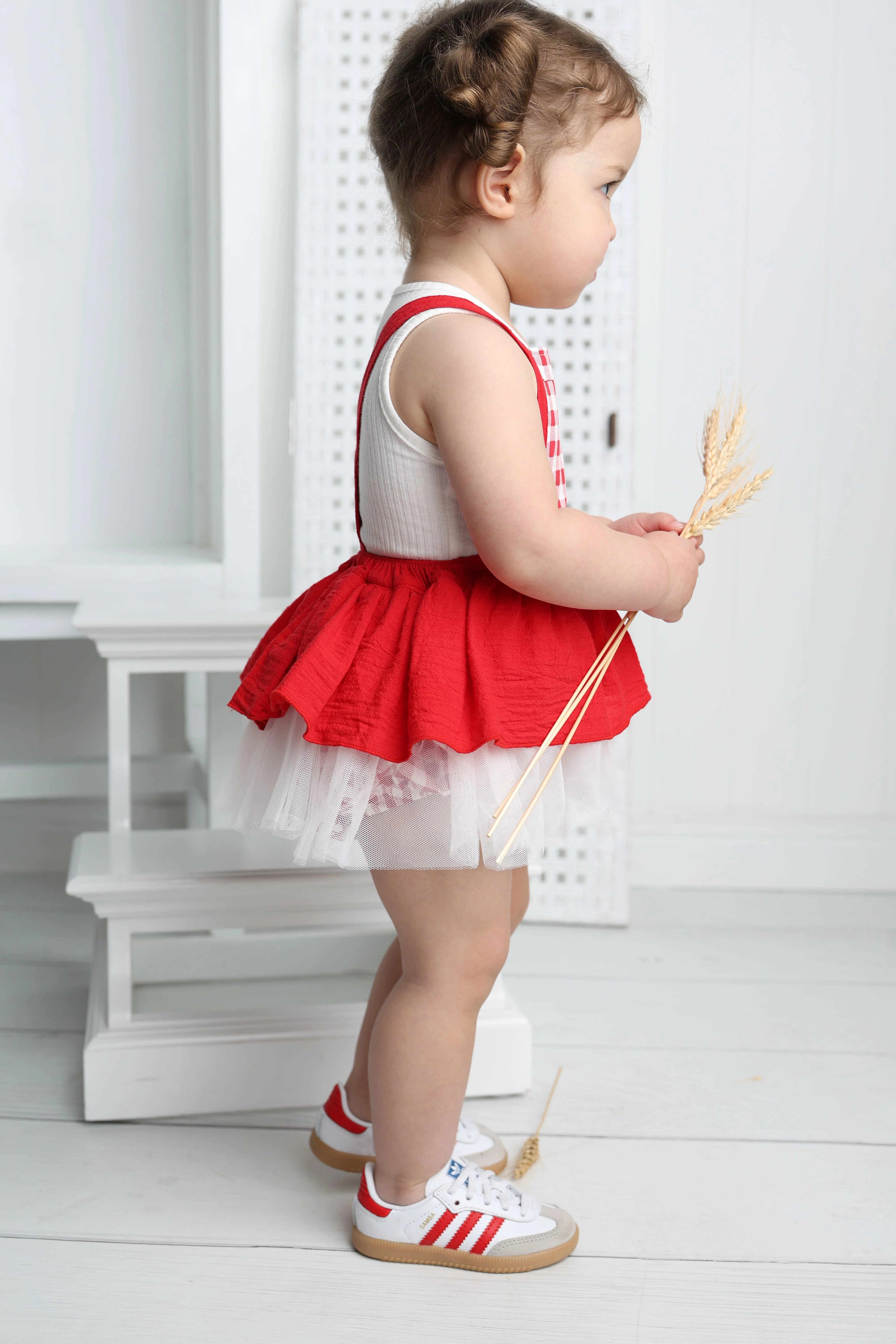 Poppy Check Overall Dress - Image 4
