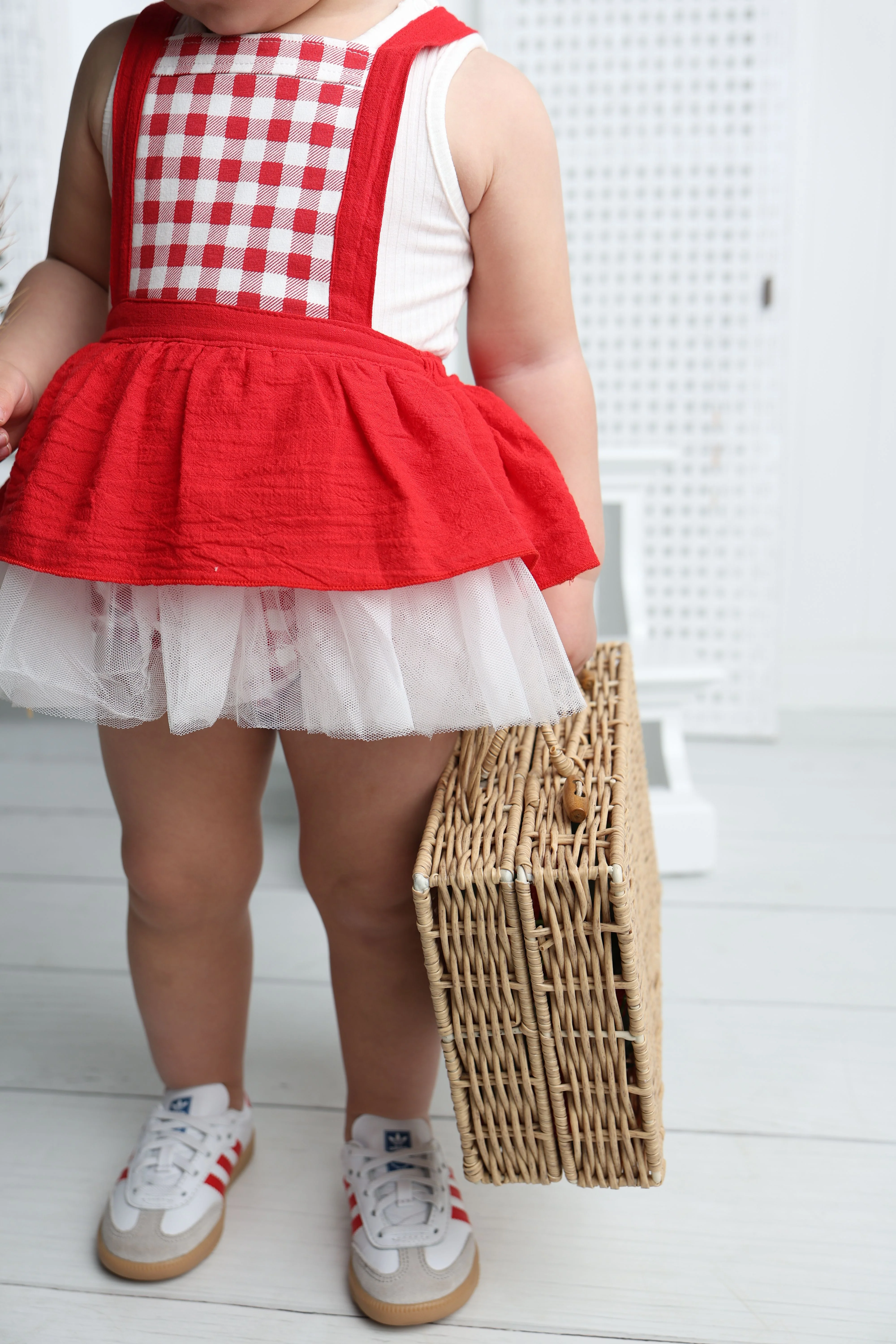Poppy Check Overall Dress - Image 5