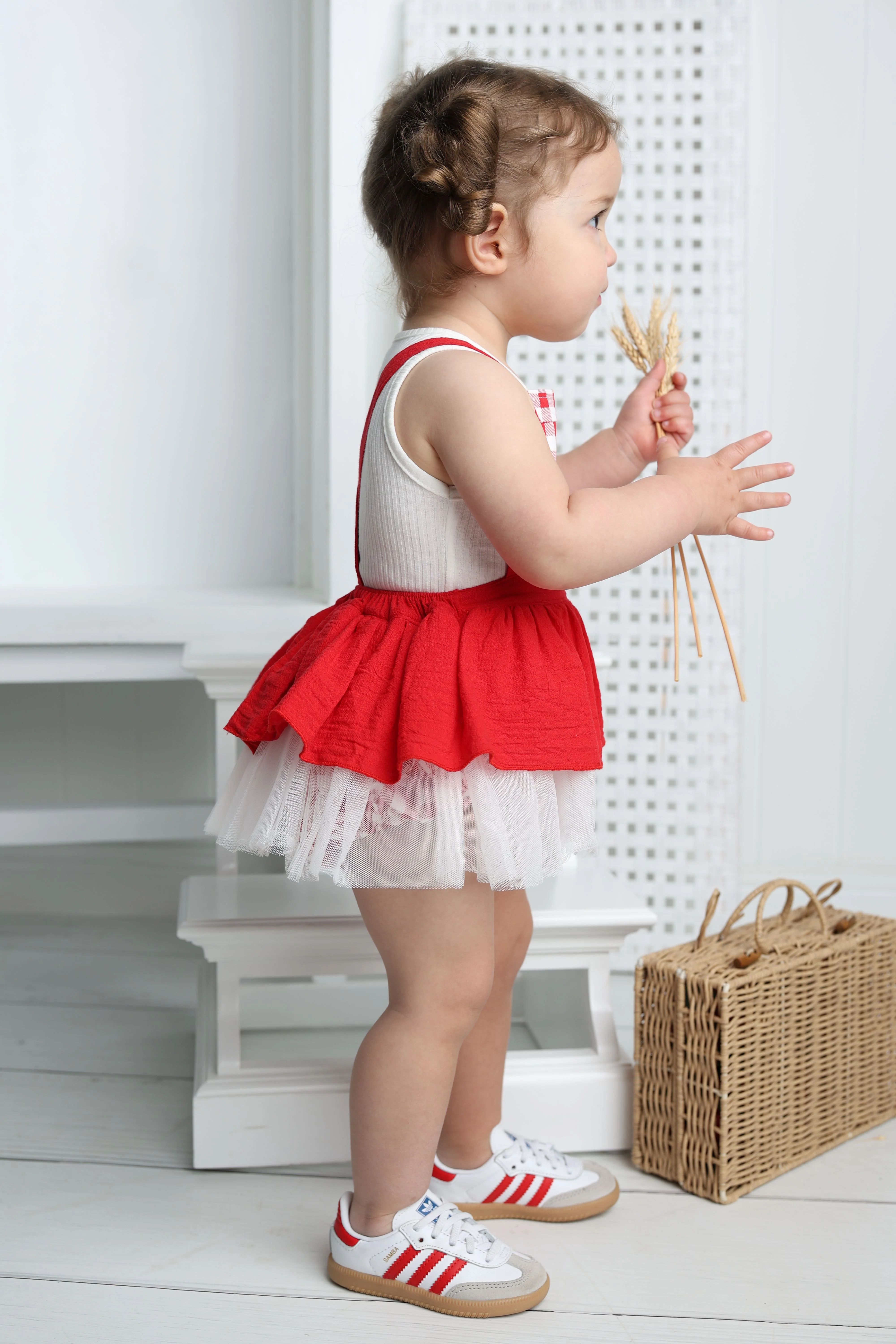 Poppy Check Overall Dress - Image 6