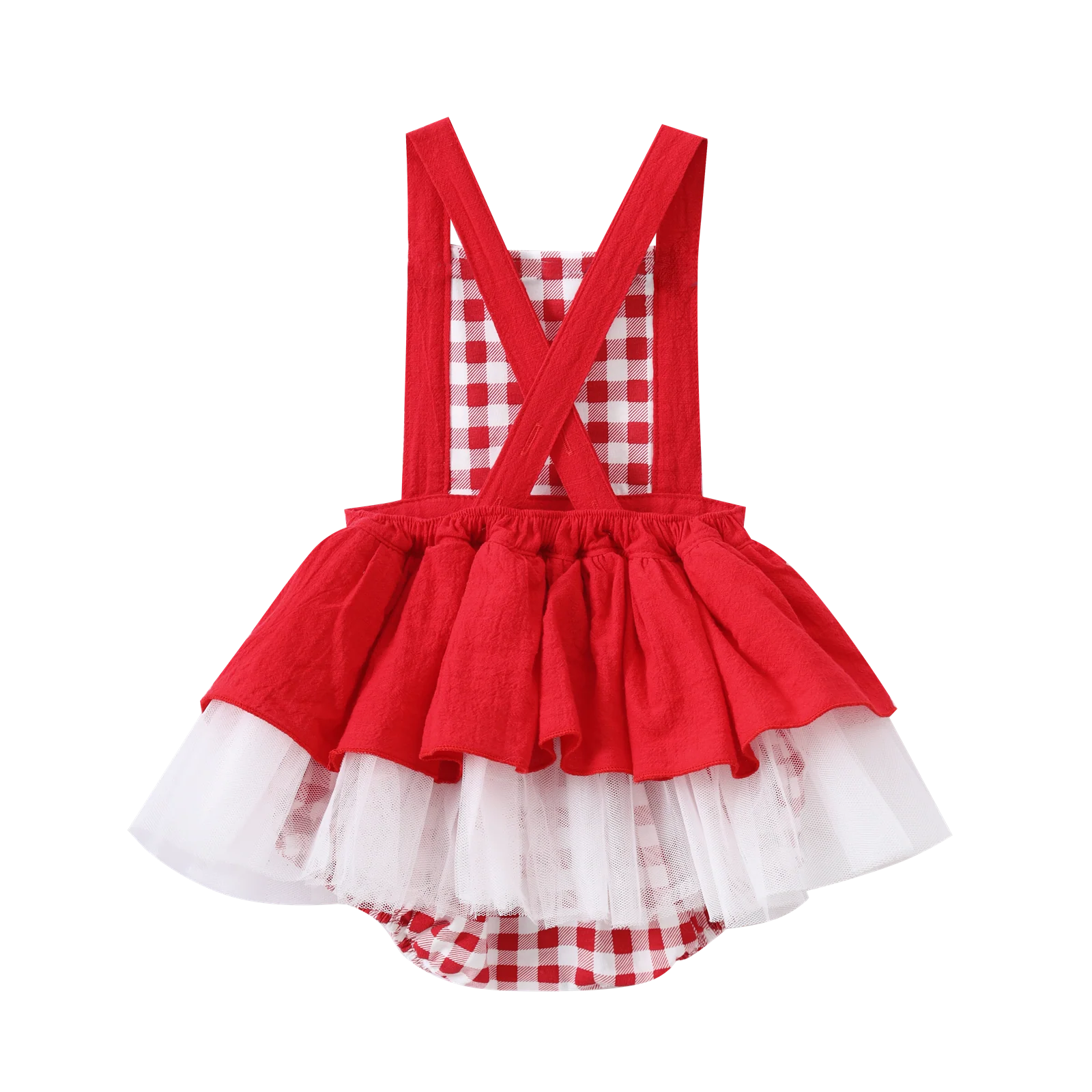 Poppy Check Overall Dress - Image 8