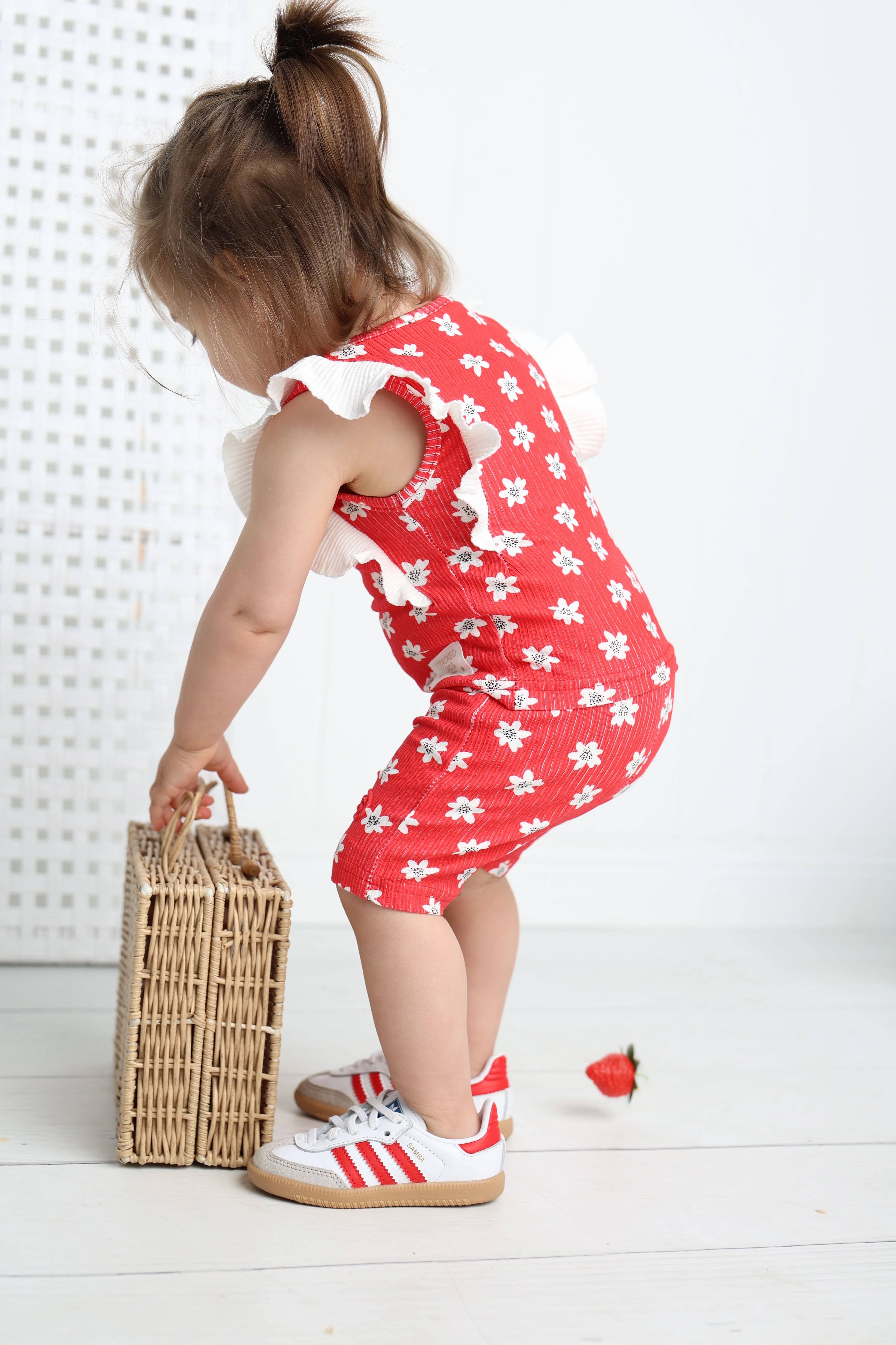 Poppy Flower Red Print Frill Top - Image 2