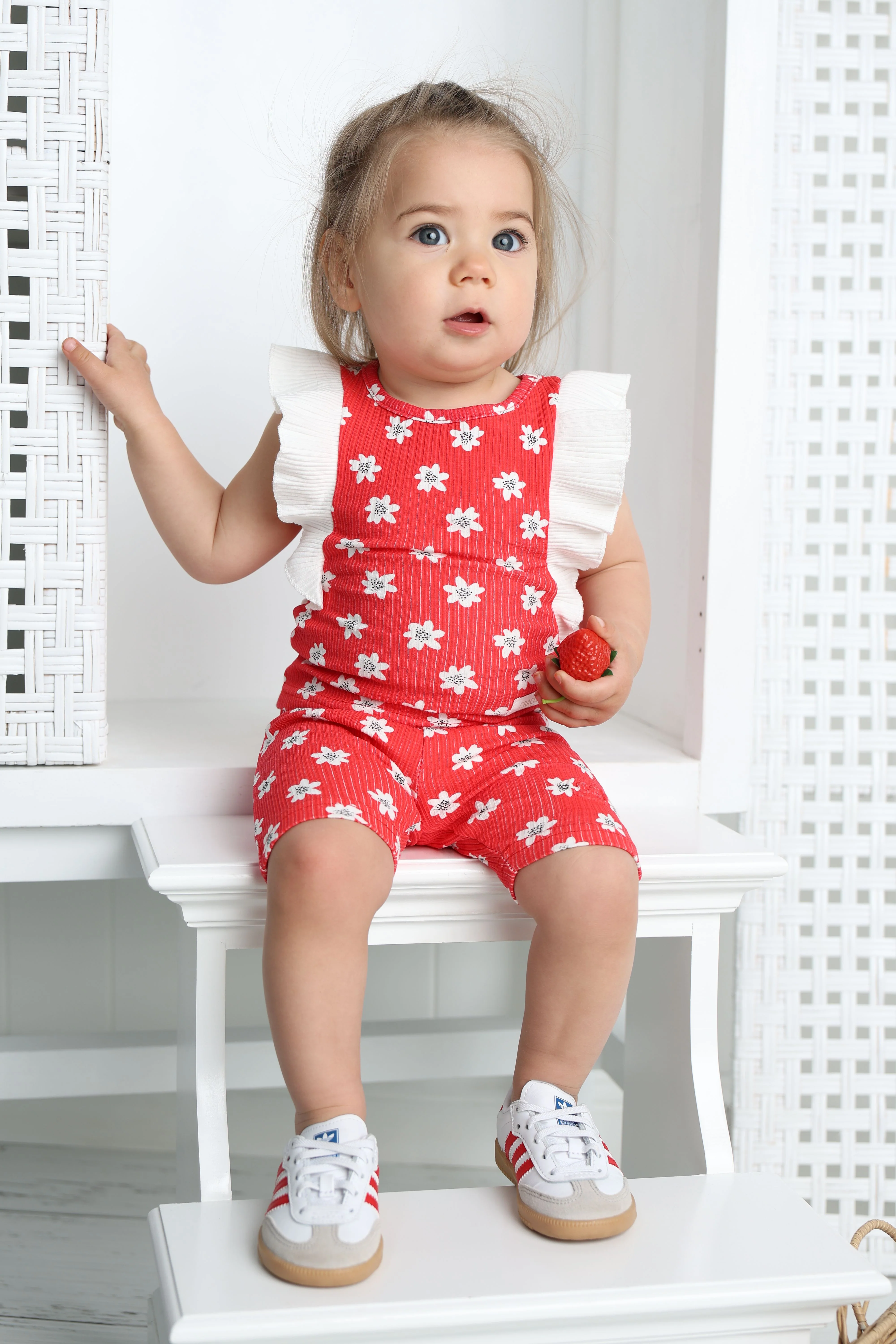Poppy Flower Red Print Frill Top - Image 3