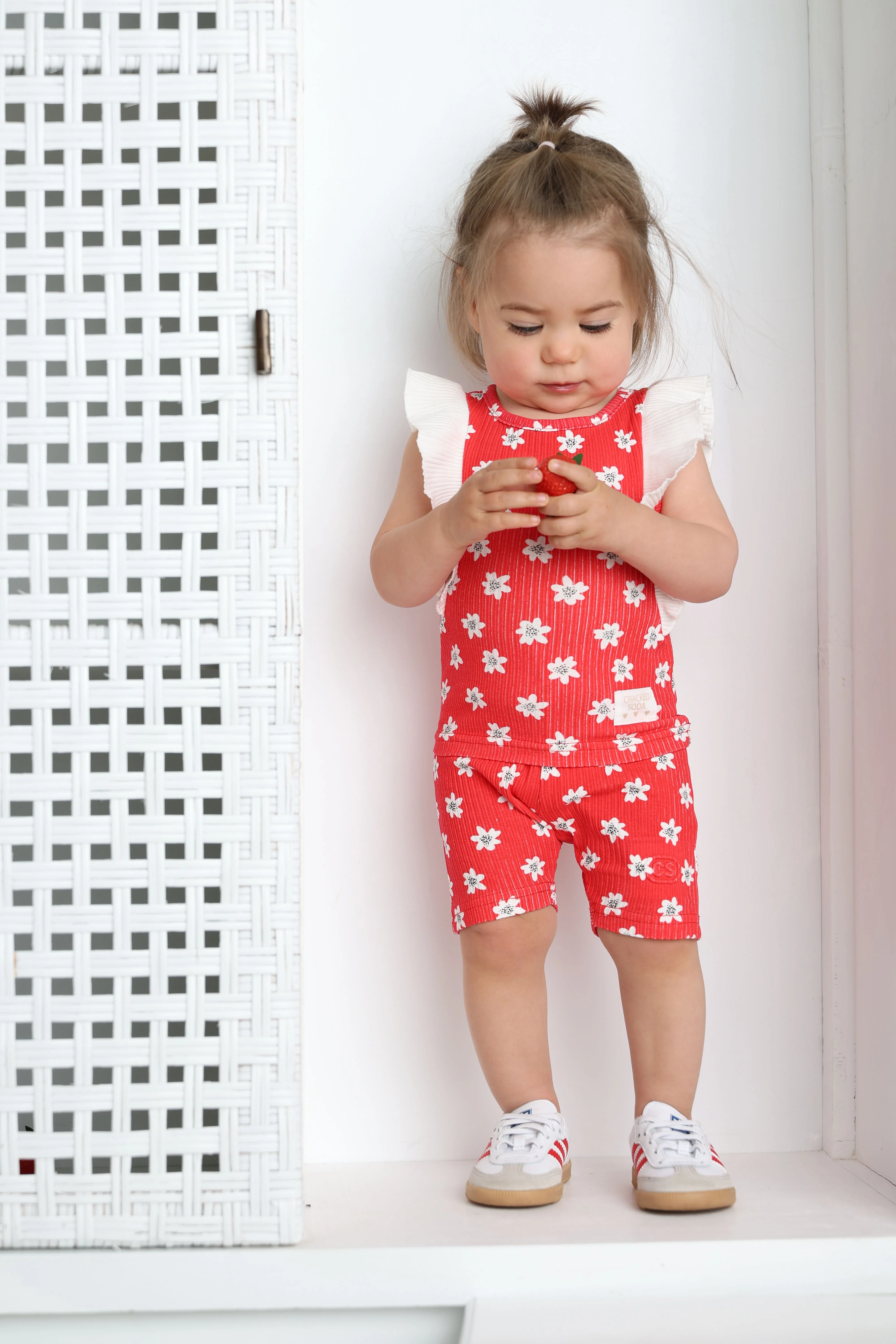 Poppy Flower Red Print Frill Top - Image 4