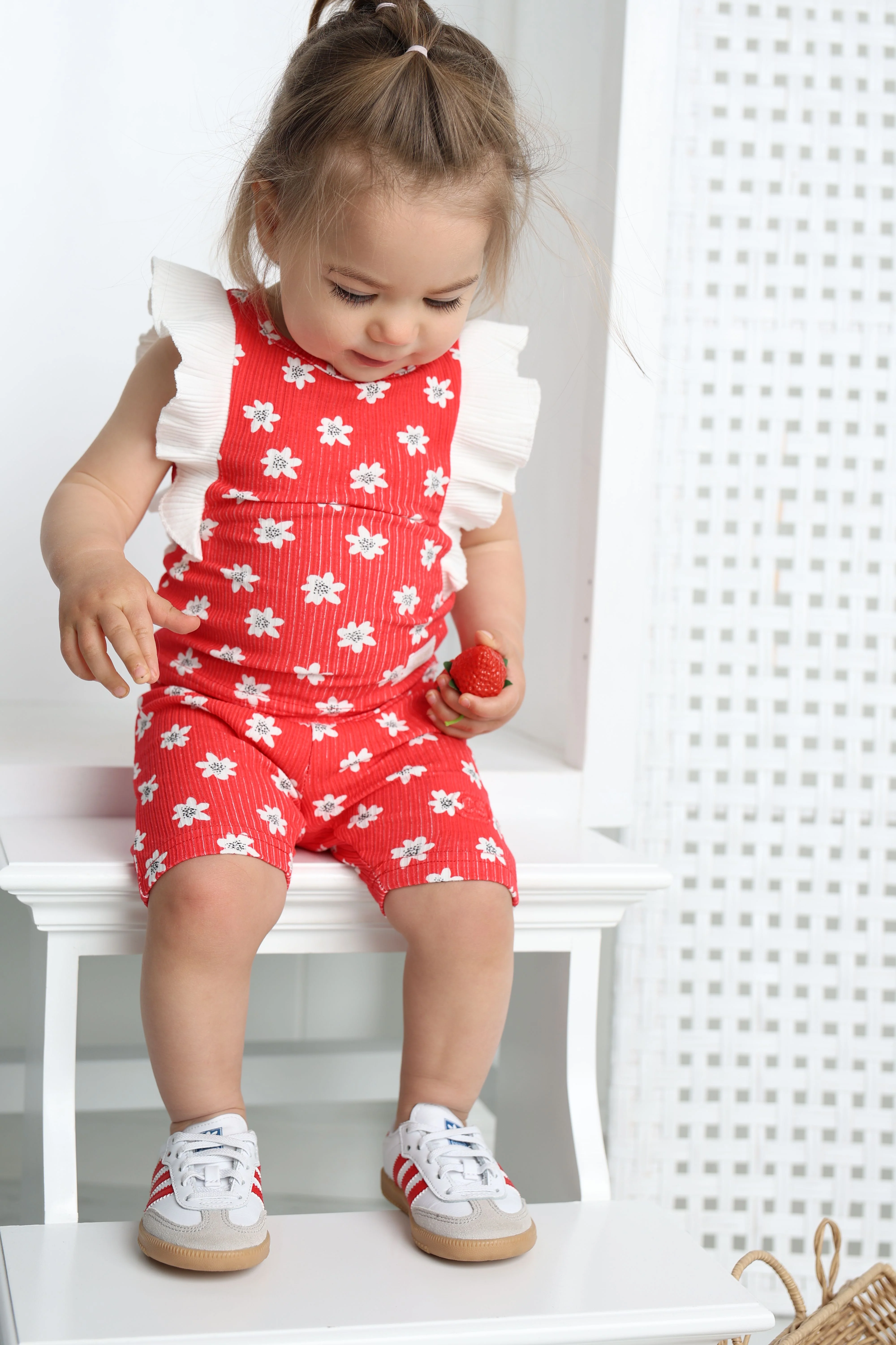 Poppy Flower Red Print Frill Top - Image 5