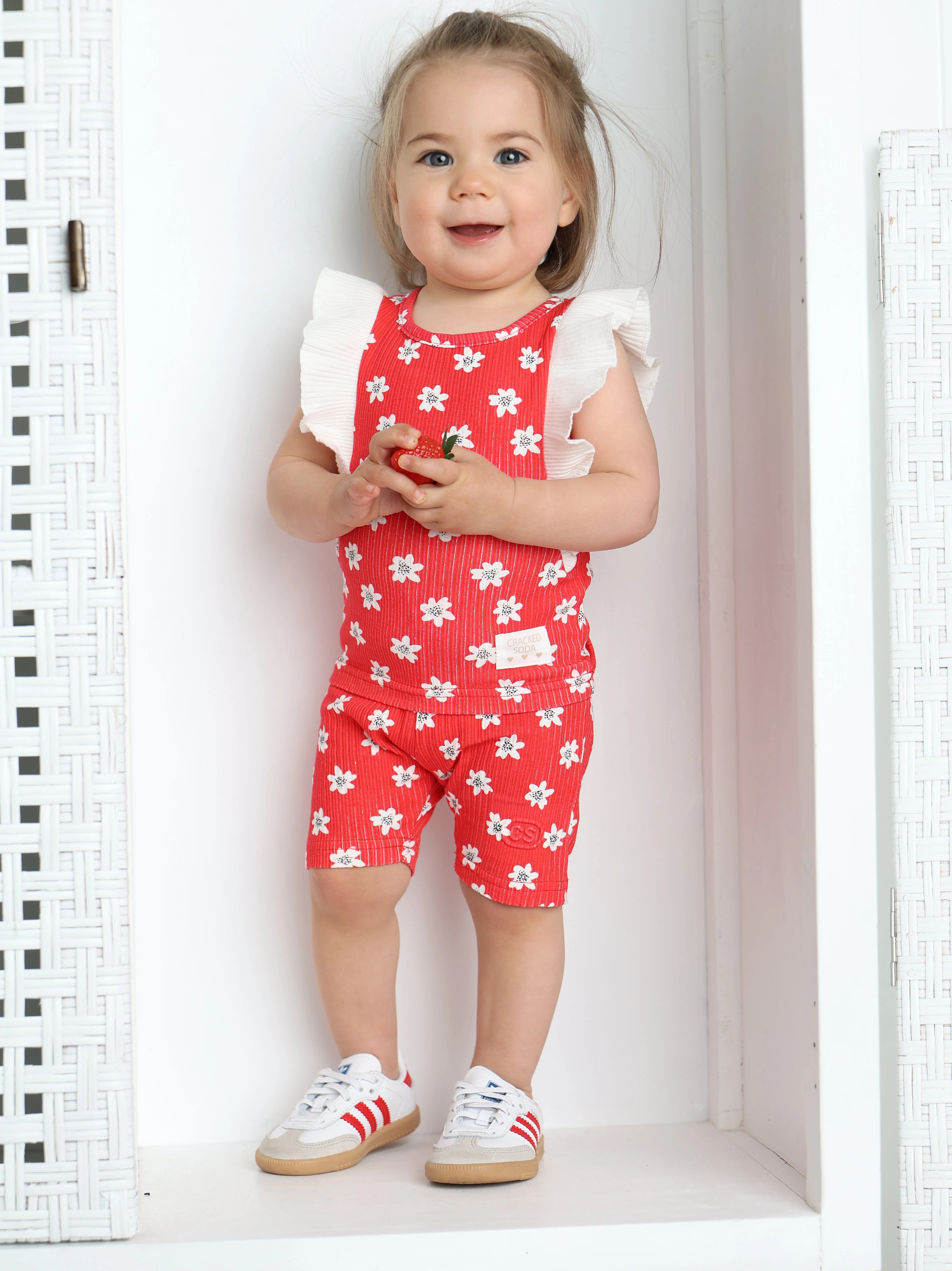 Poppy Flower Red Print Shorts - Image 2