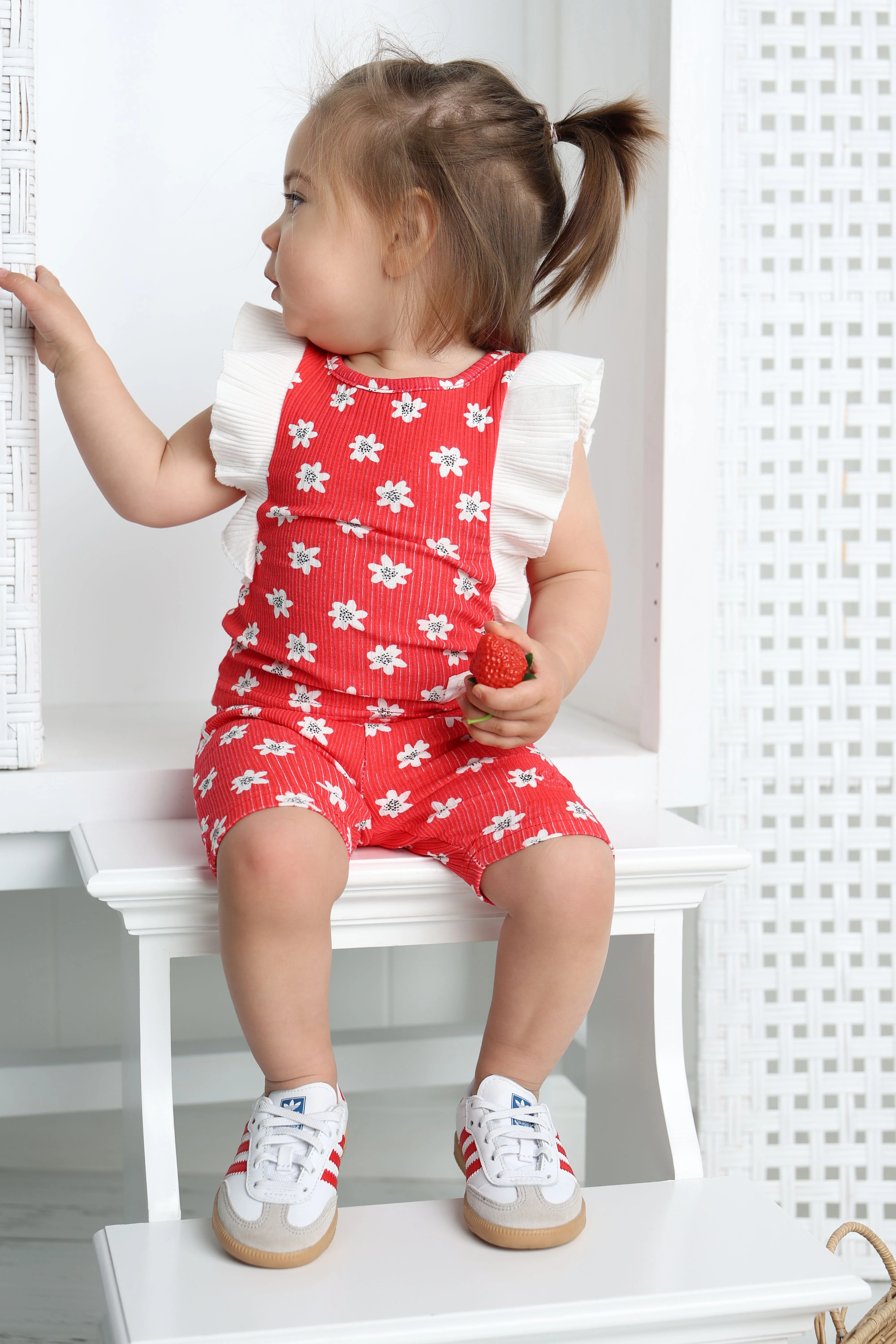 Poppy Flower Red Print Shorts - Image 3