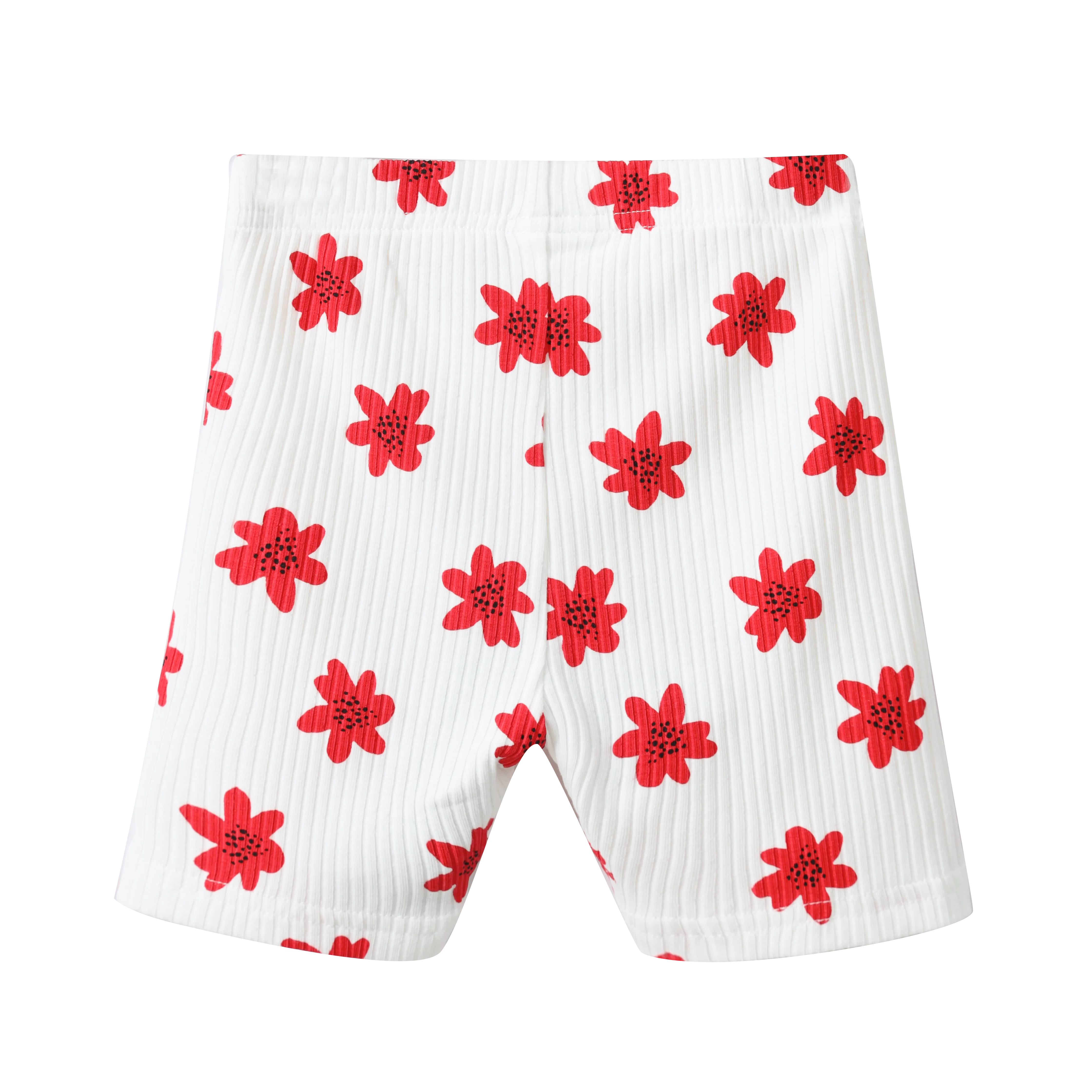 Poppy Flower White Print Shorts - Image 10