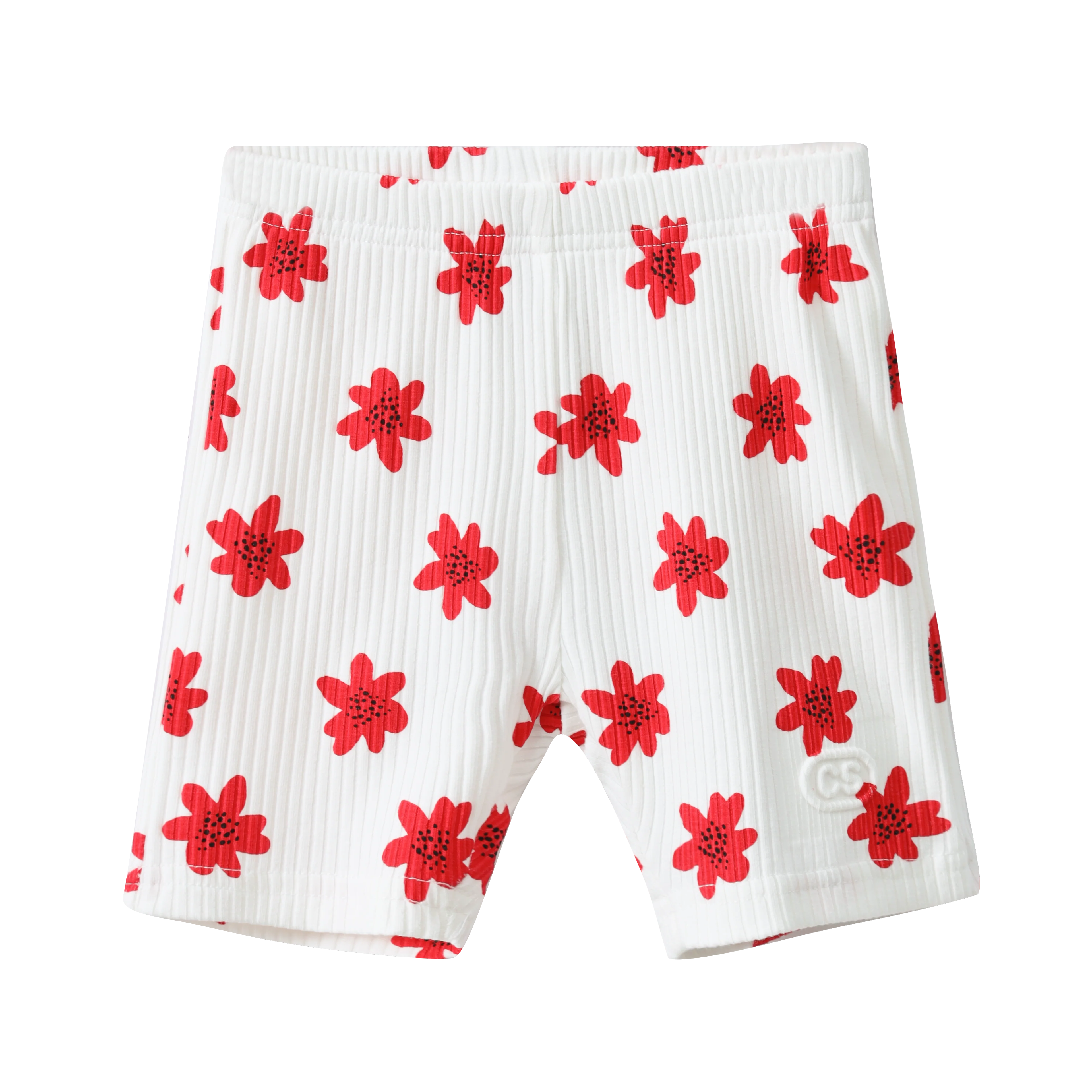 Poppy Flower White Print Shorts - Image 9
