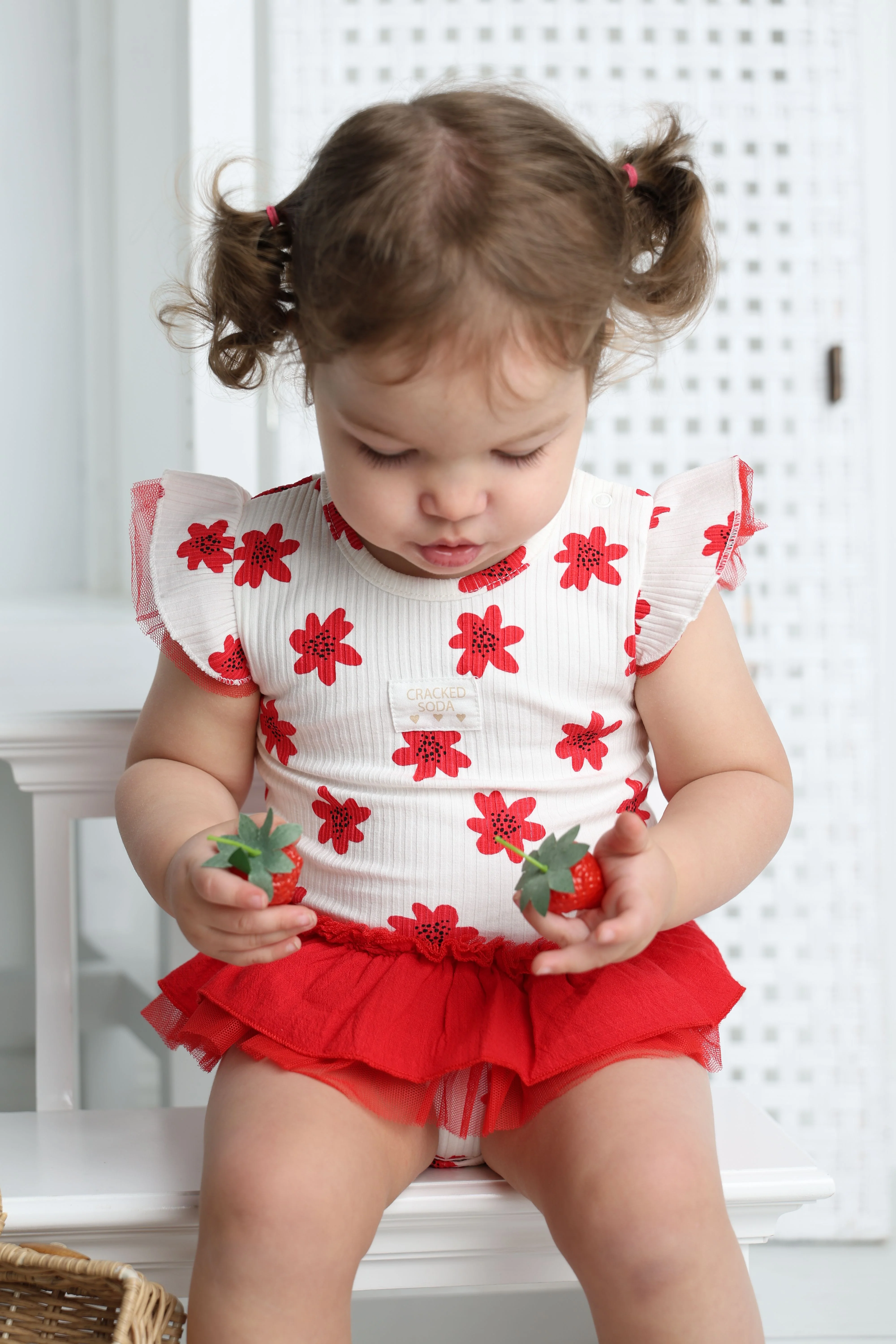 Poppy White Print Tulle Bodysuit - Image 2