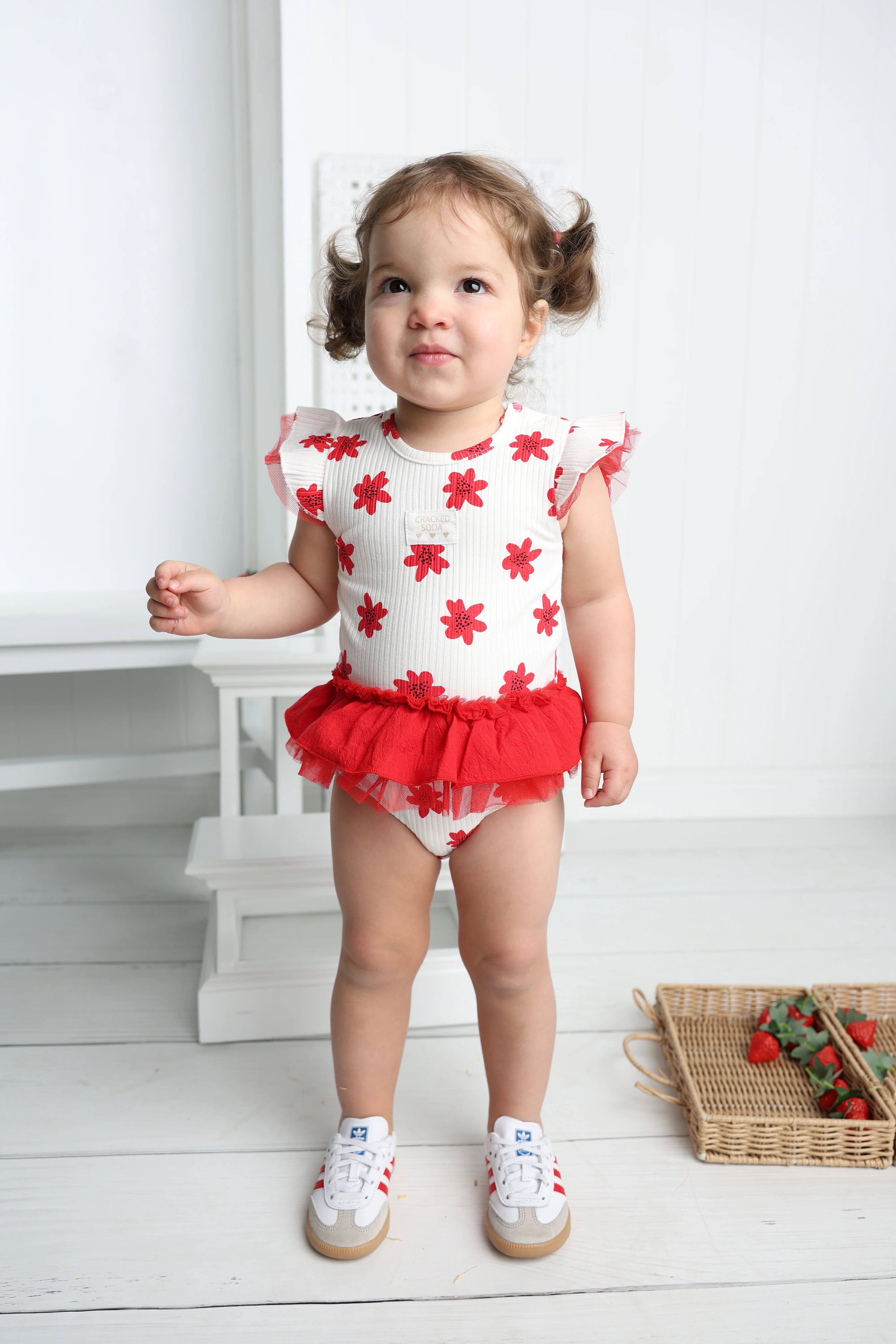 Poppy White Print Tulle Bodysuit - Image 3