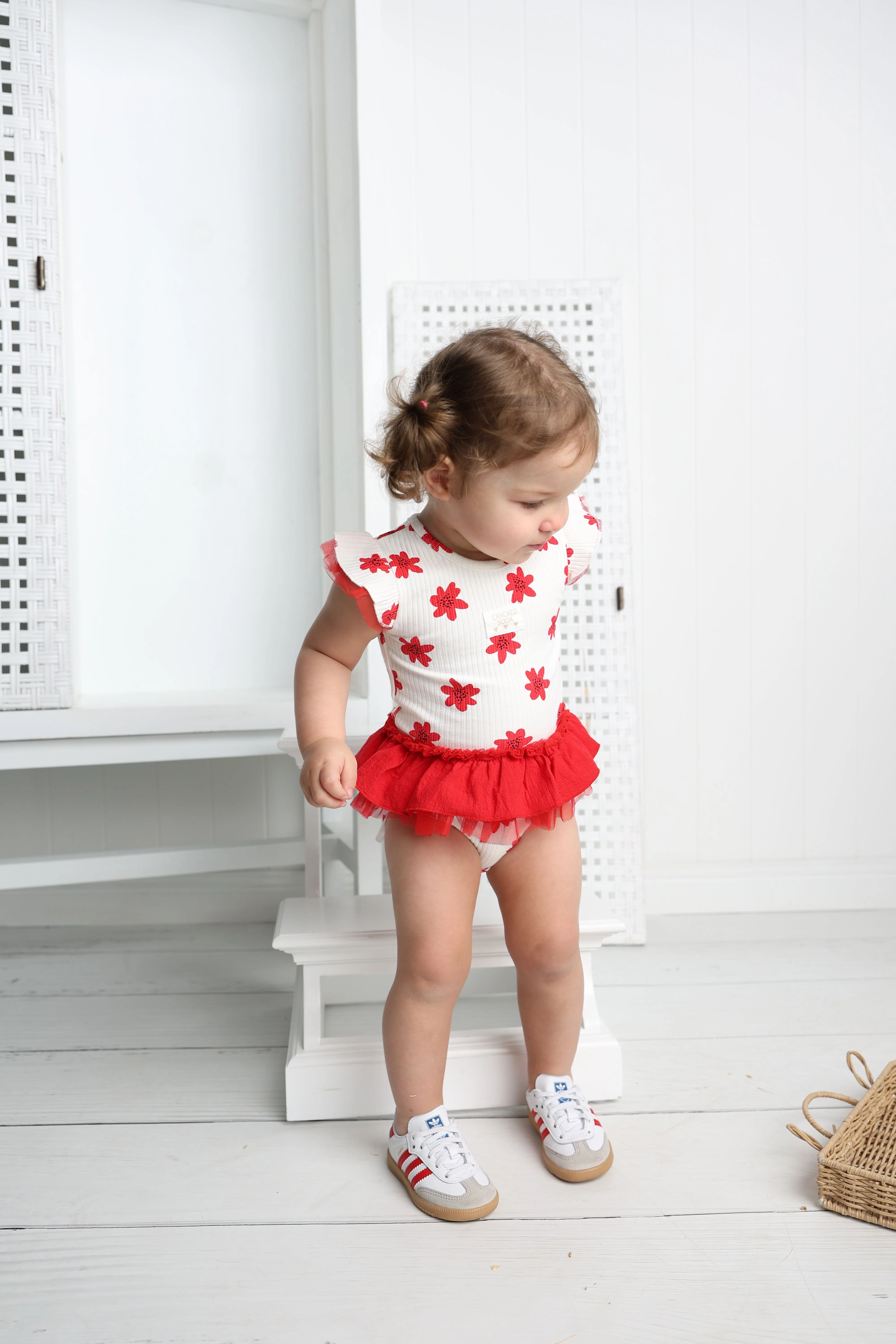 Poppy White Print Tulle Bodysuit - Image 5