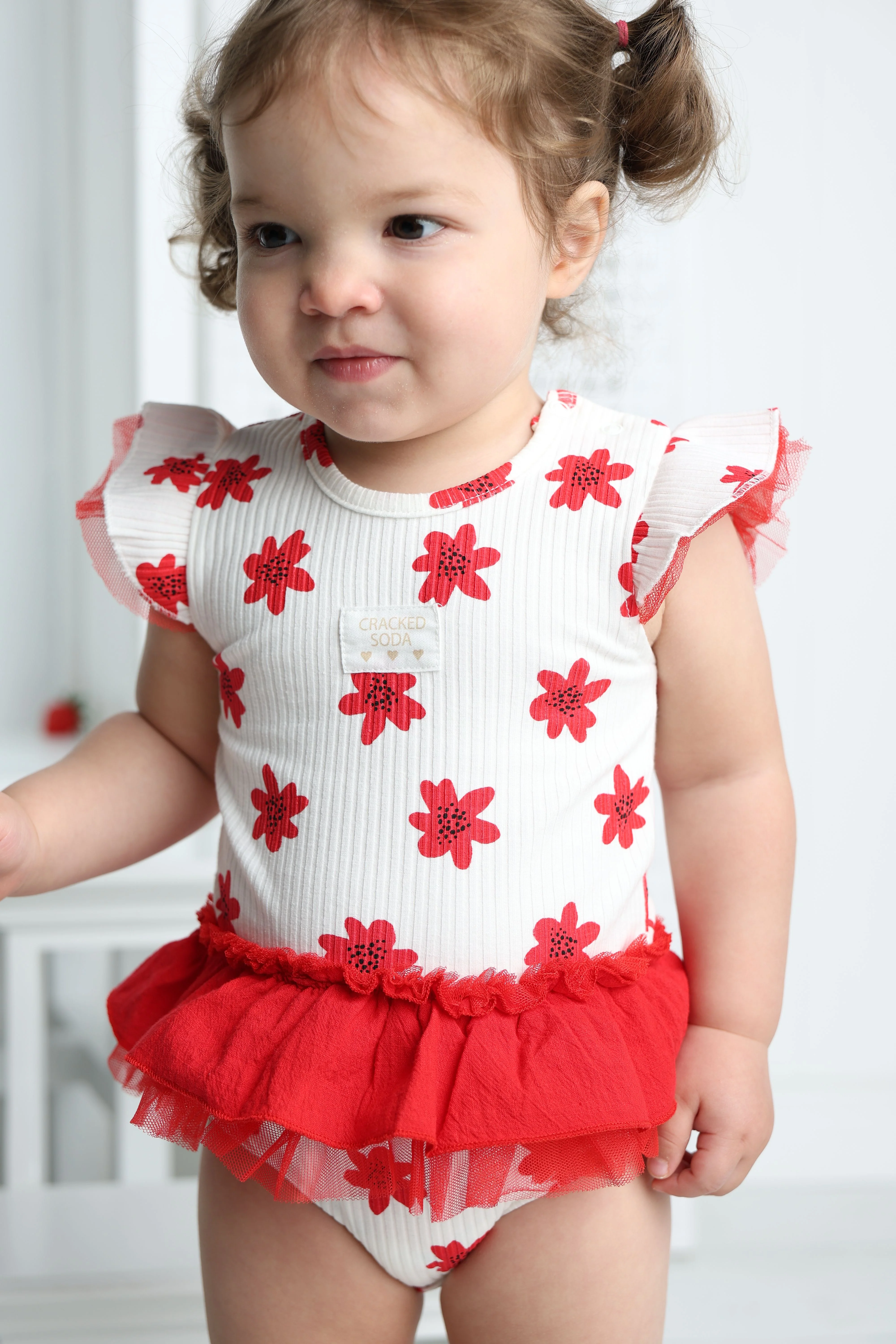 Poppy White Print Tulle Bodysuit - Image 6