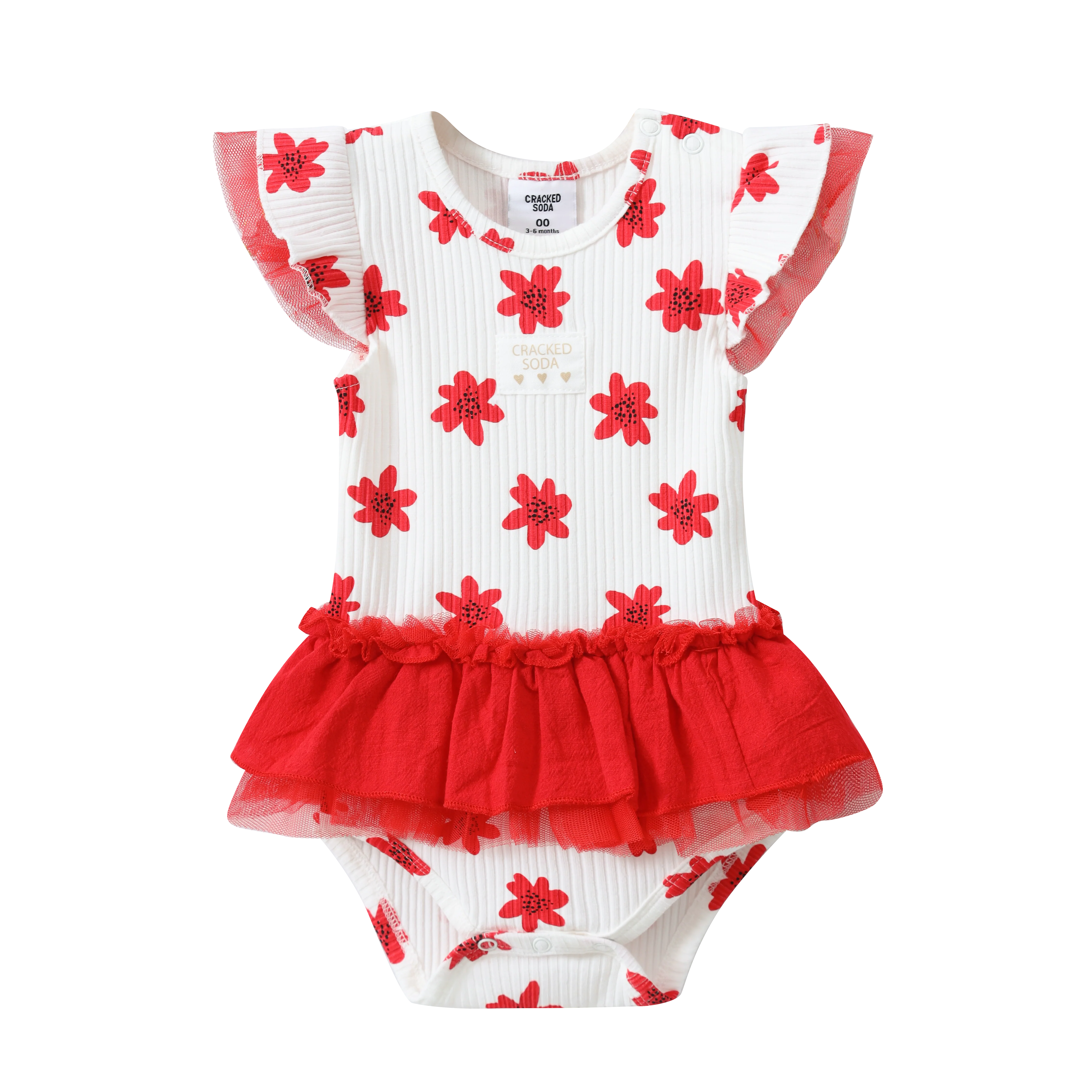 Poppy White Print Tulle Bodysuit - Image 9