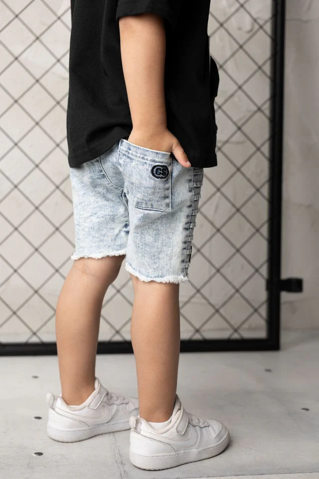 Rhodes Detailed Denim Shorts - Blue - Image 3