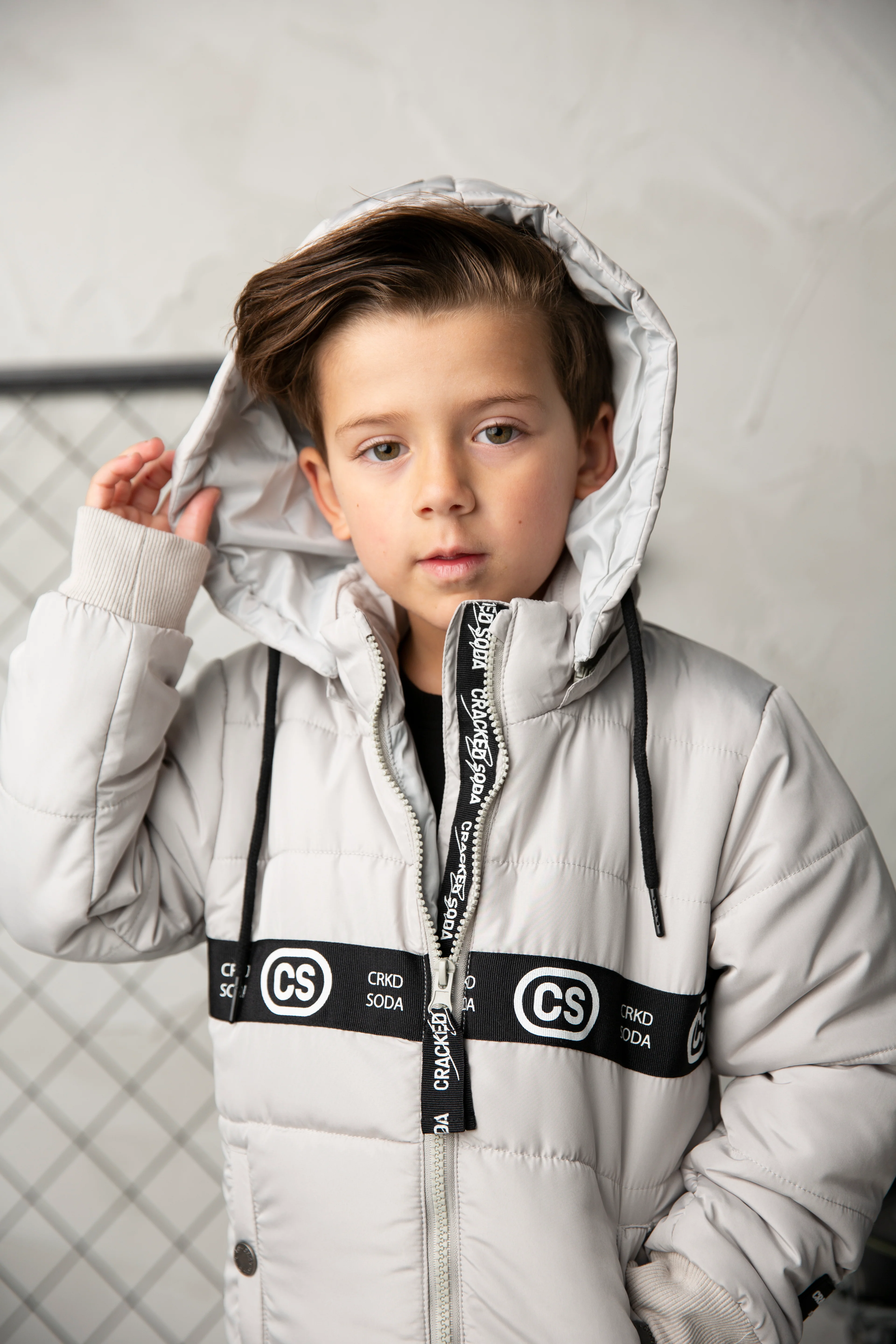 Riley Detailed Hooded Puffer Jacket - Oat - Image 3