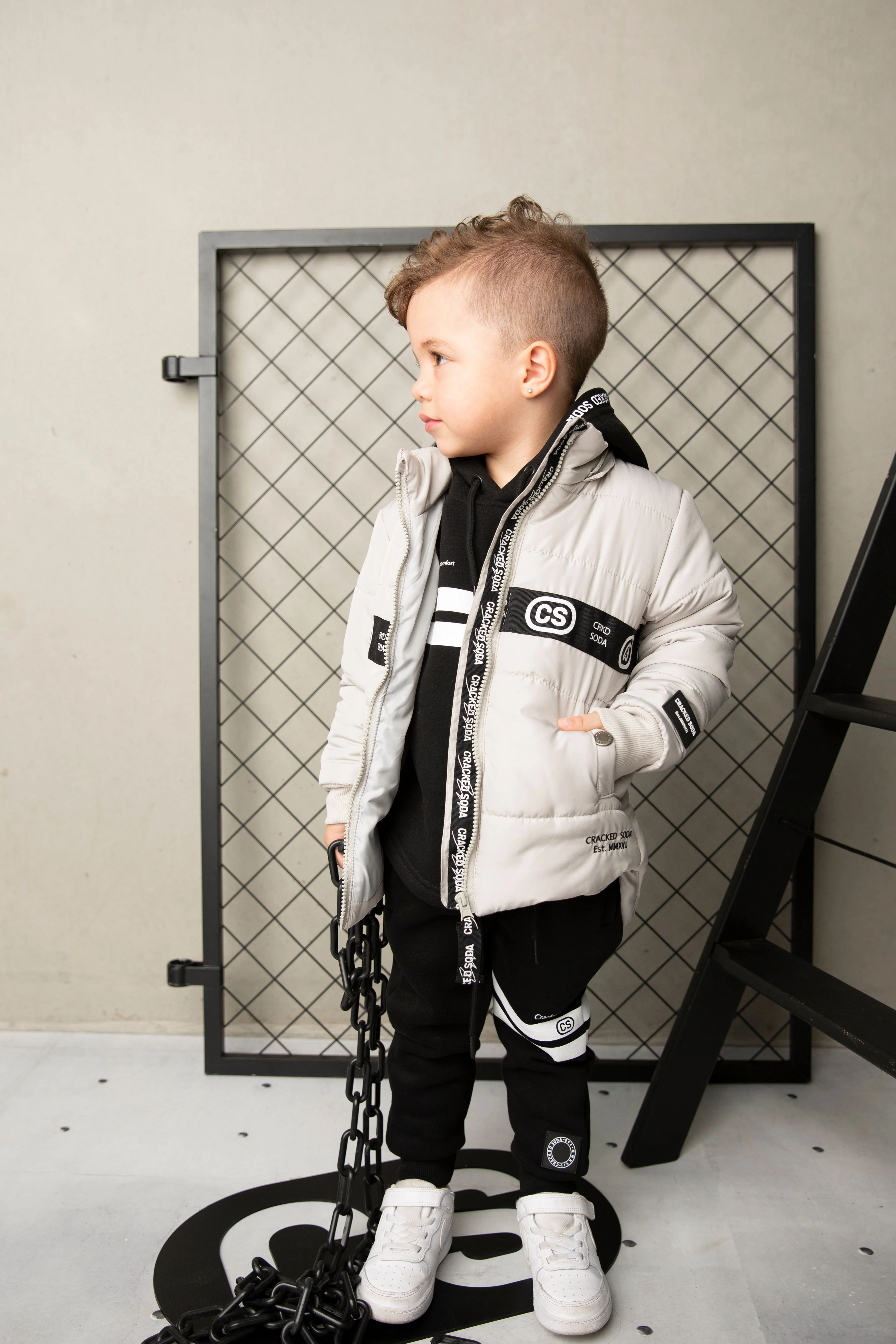 Riley Detailed Hooded Puffer Jacket - Oat - Image 7