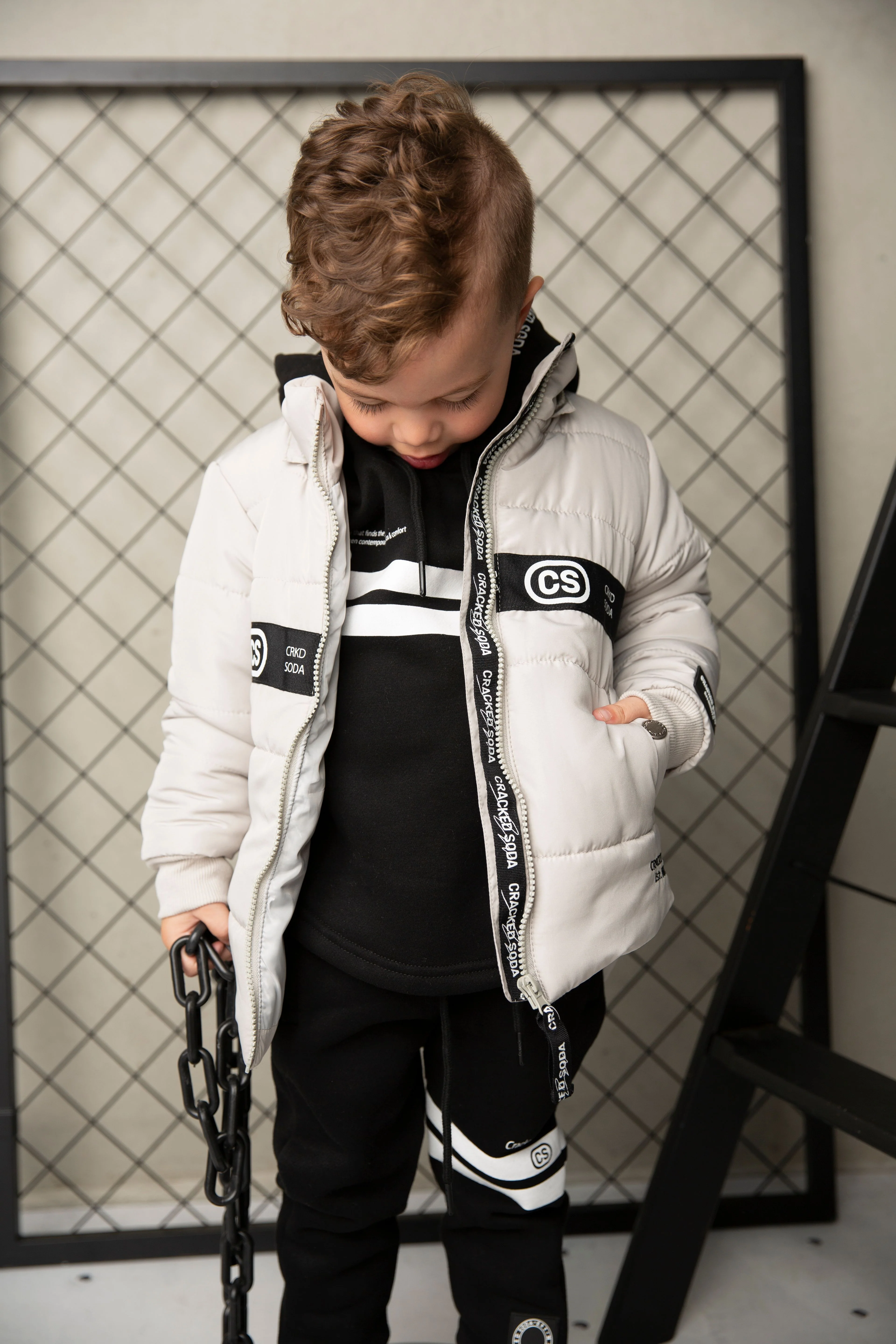 Riley Detailed Hooded Puffer Jacket - Oat - Image 8