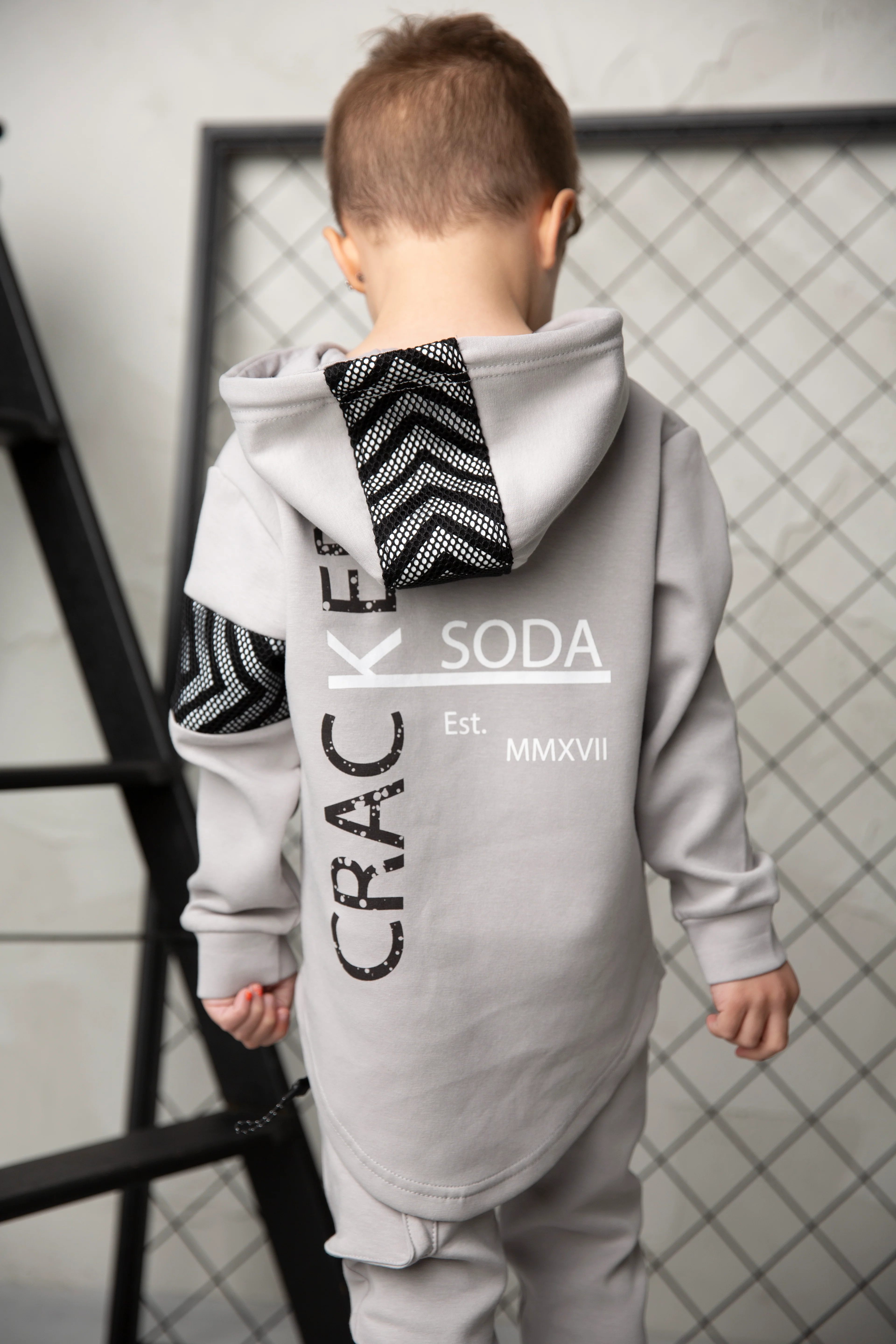 River Detailed Hoodie - Cloud