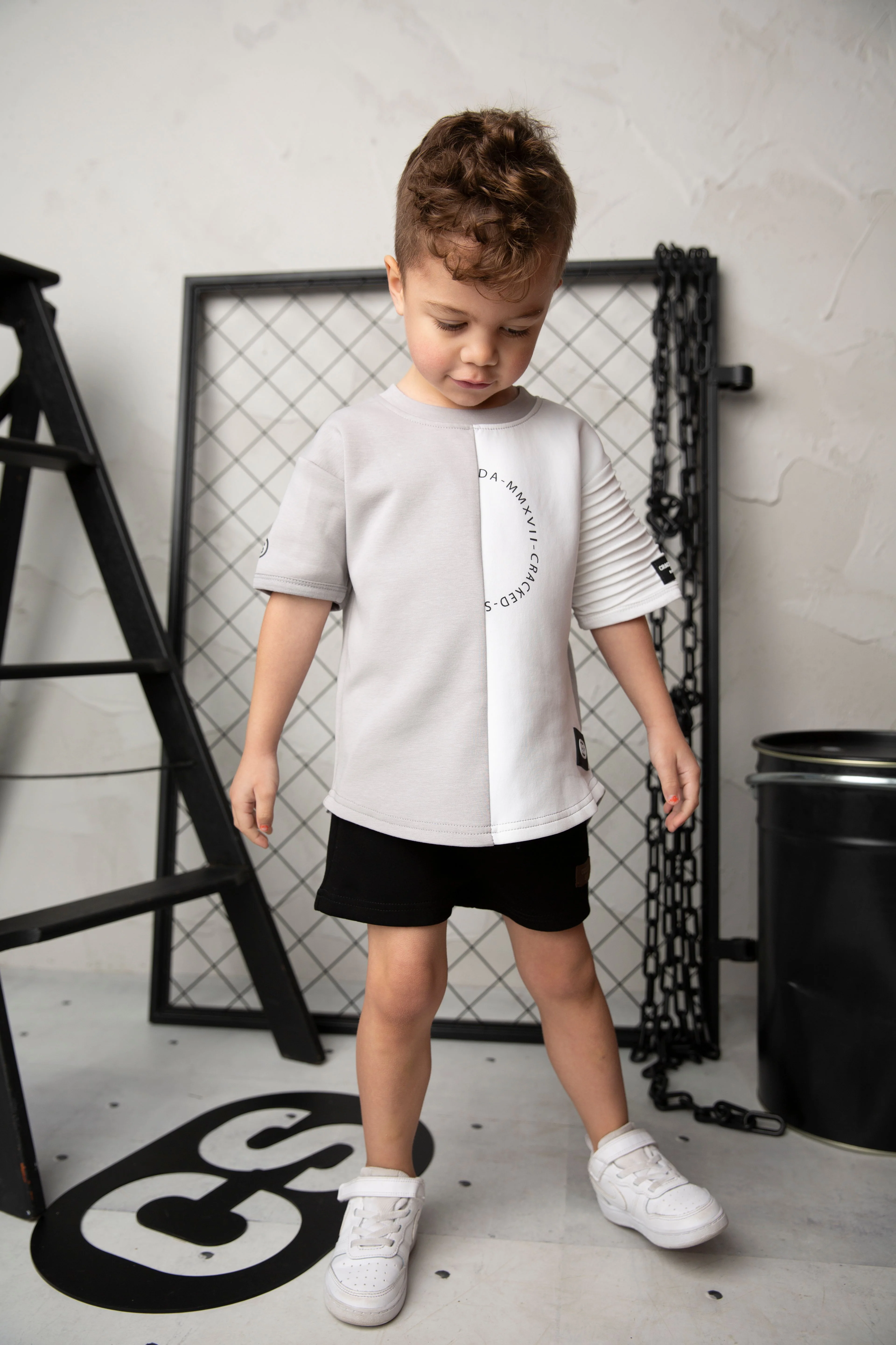 River Detail Sleeve Tee - Cloud/White - Image 6
