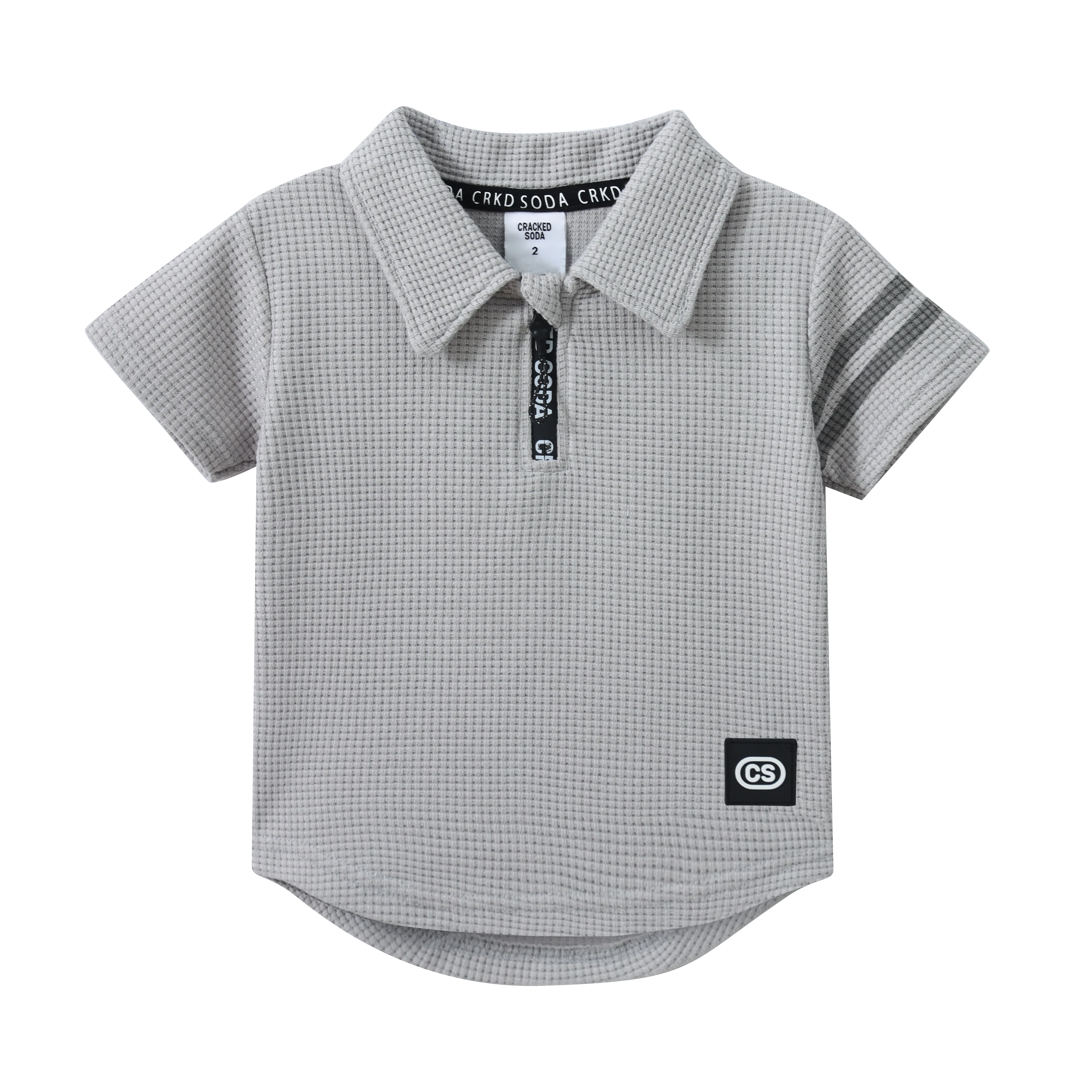 Sammy Waffle Polo - Grey - Image 7