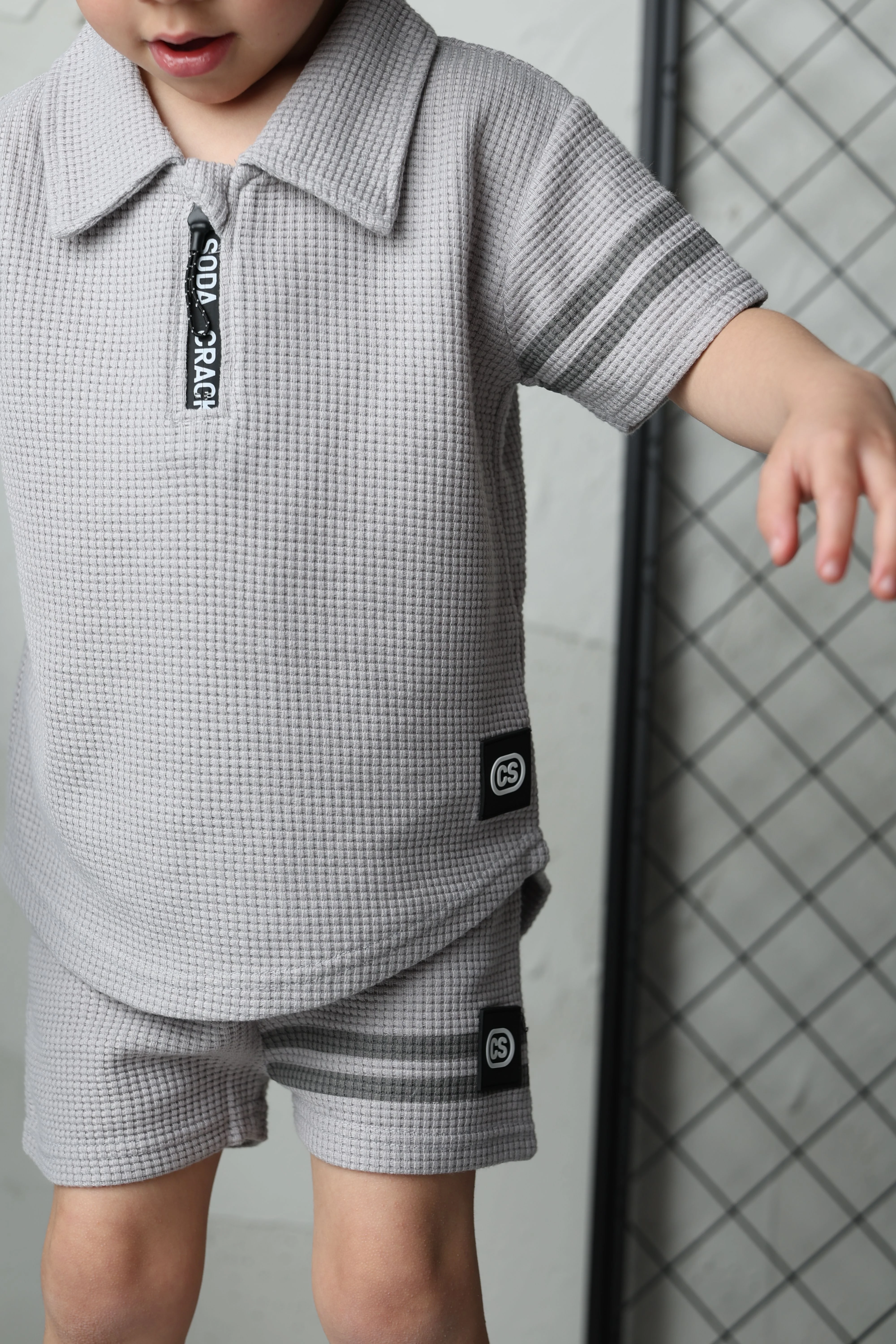 Sammy Waffle Polo - Grey - Image 9