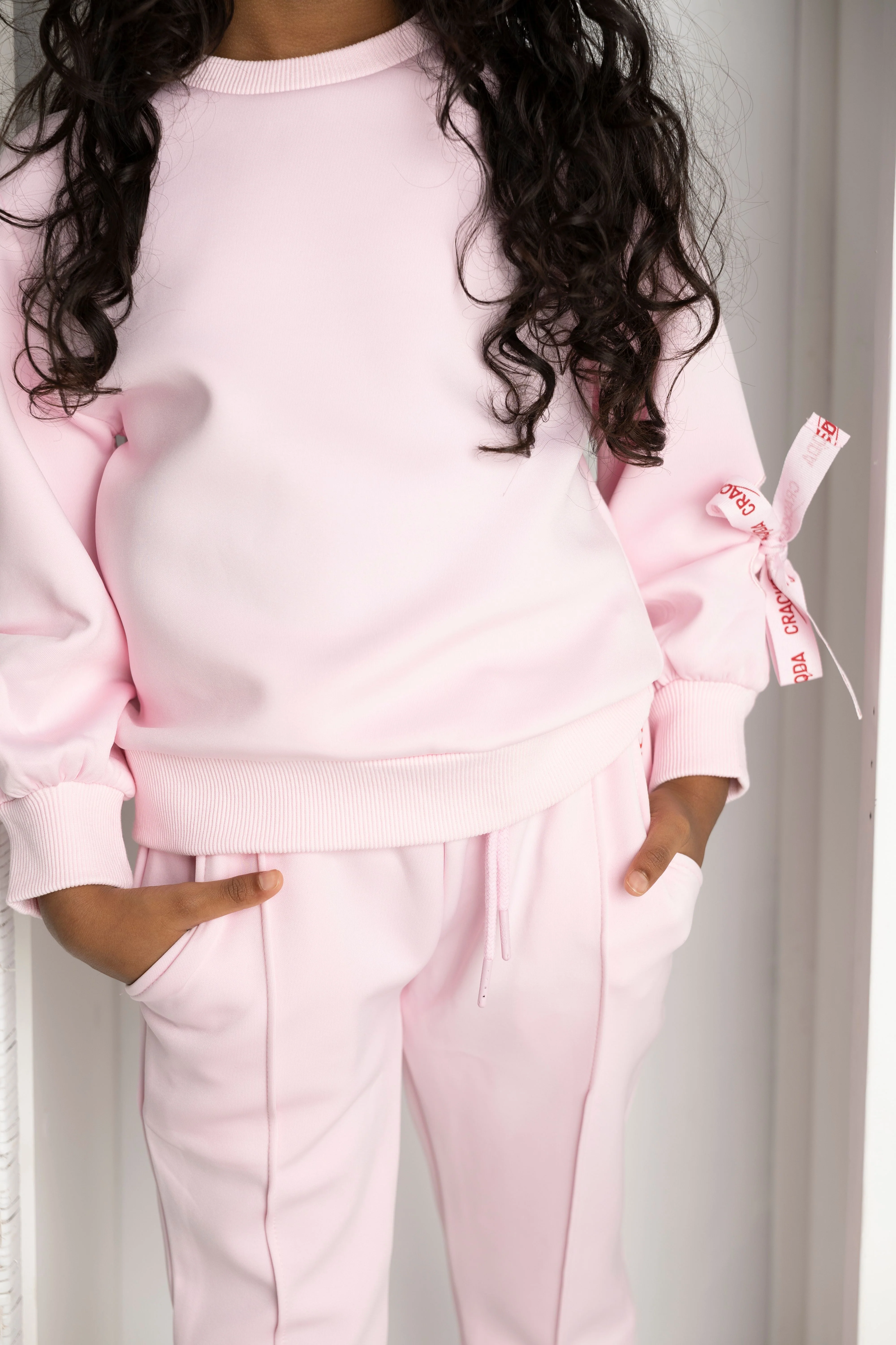 Scarlett Bow Crew & Pant Set - Pink - Image 3