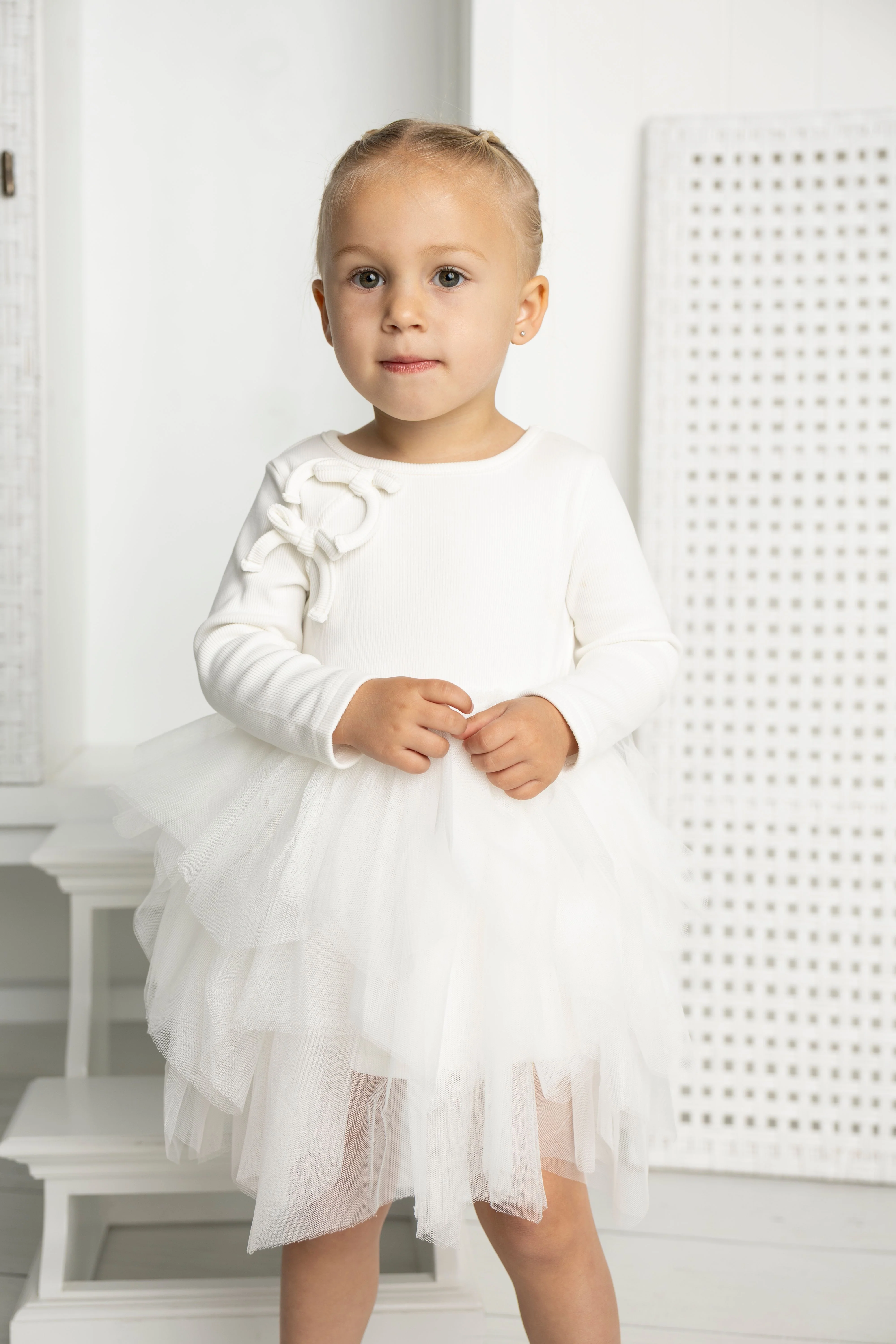 Scarlett Bow Tutu - Cream White - Image 4