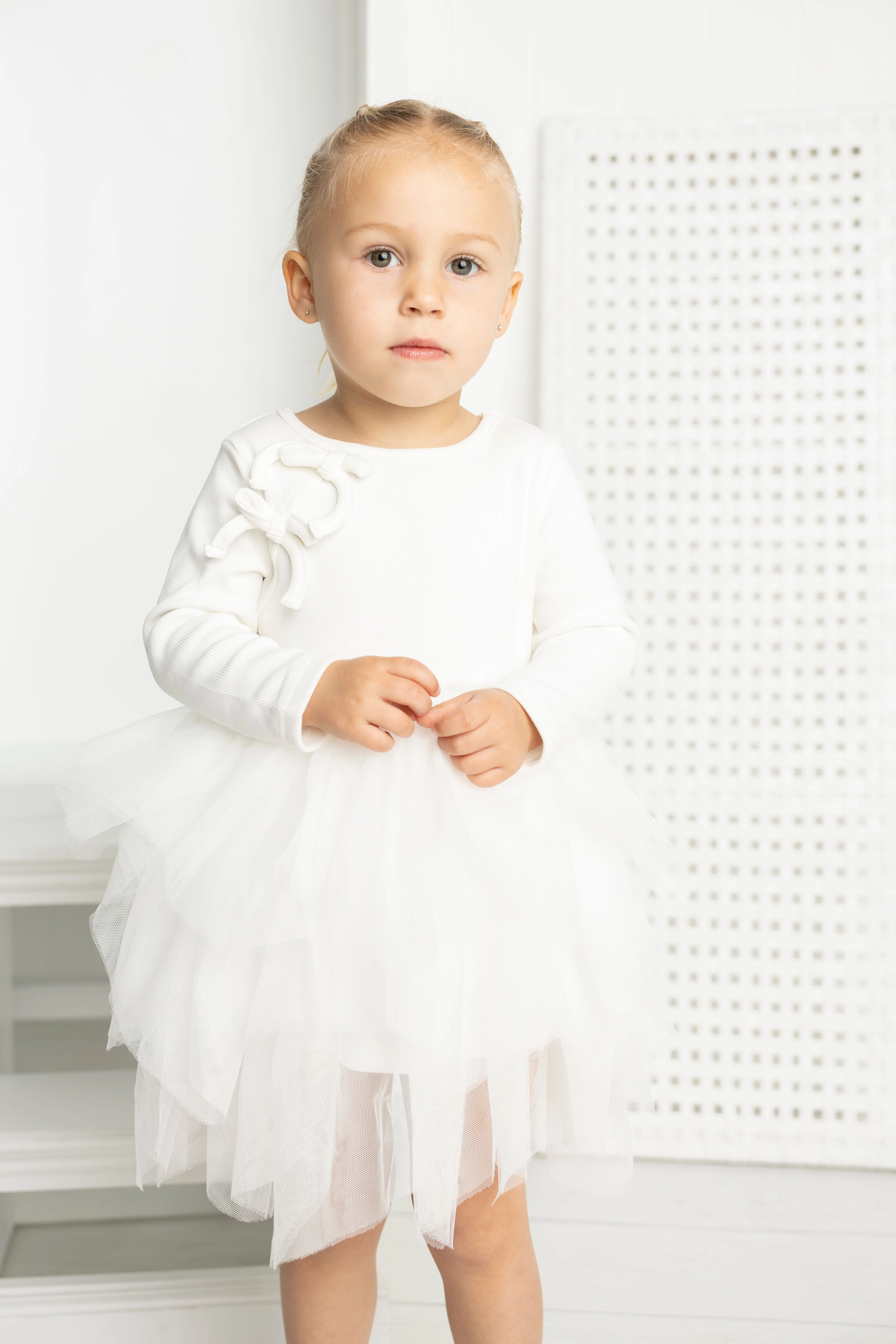 Scarlett Bow Tutu - Cream White - Image 5