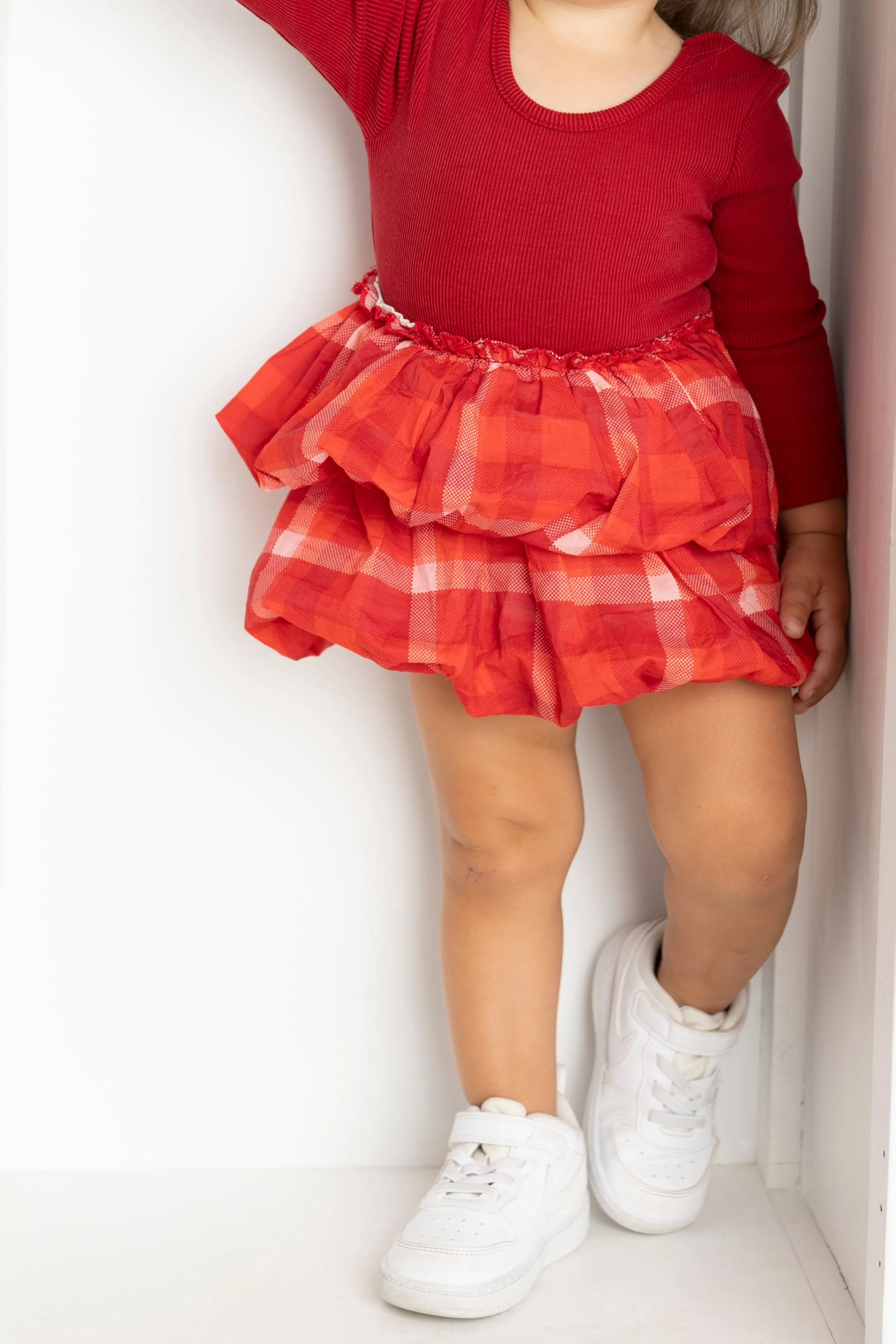 Scarlett Fleece Ribbed Bodysuit Check Dress - Image 2