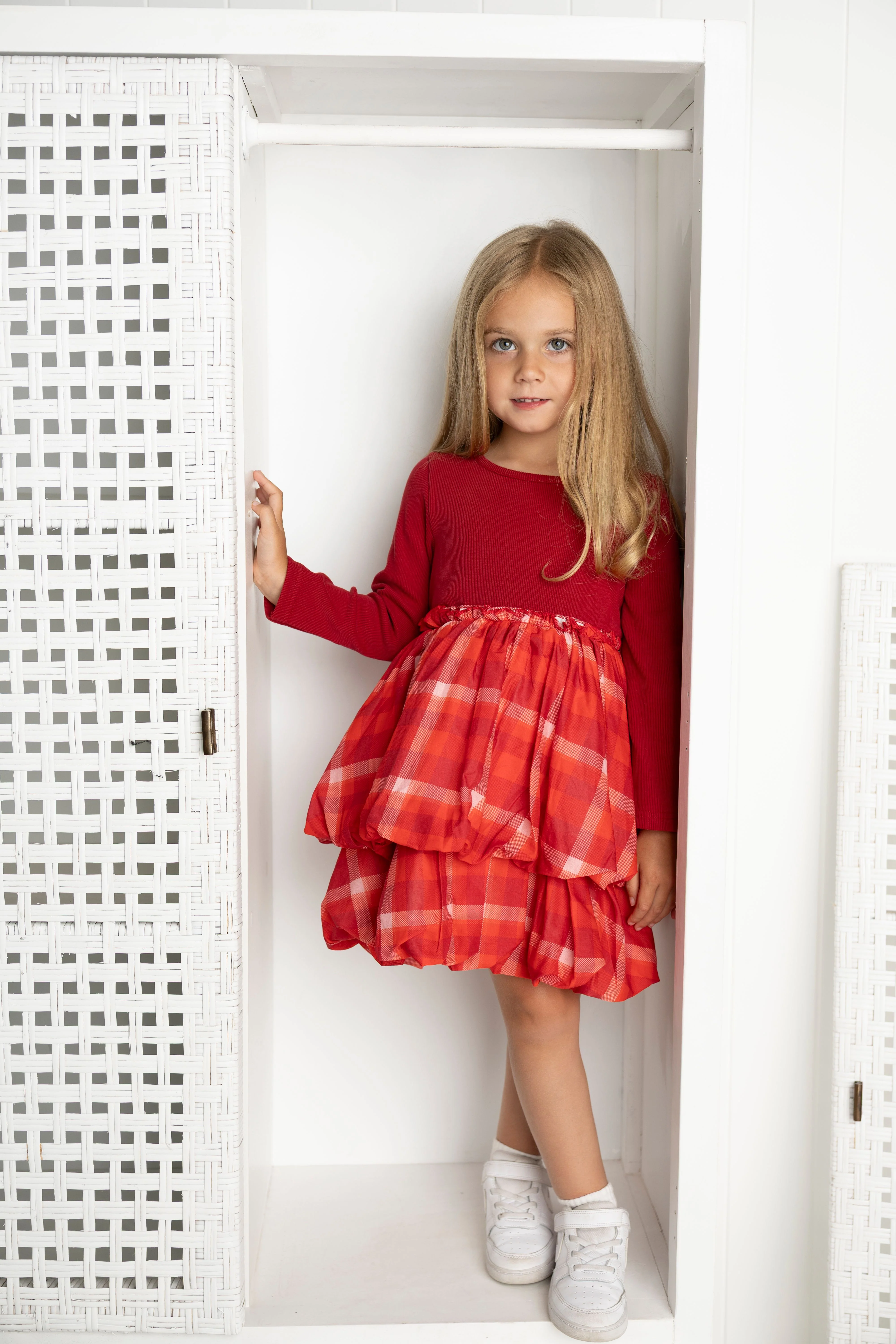 Scarlett Fleece Ribbed Check Dress - Image 3
