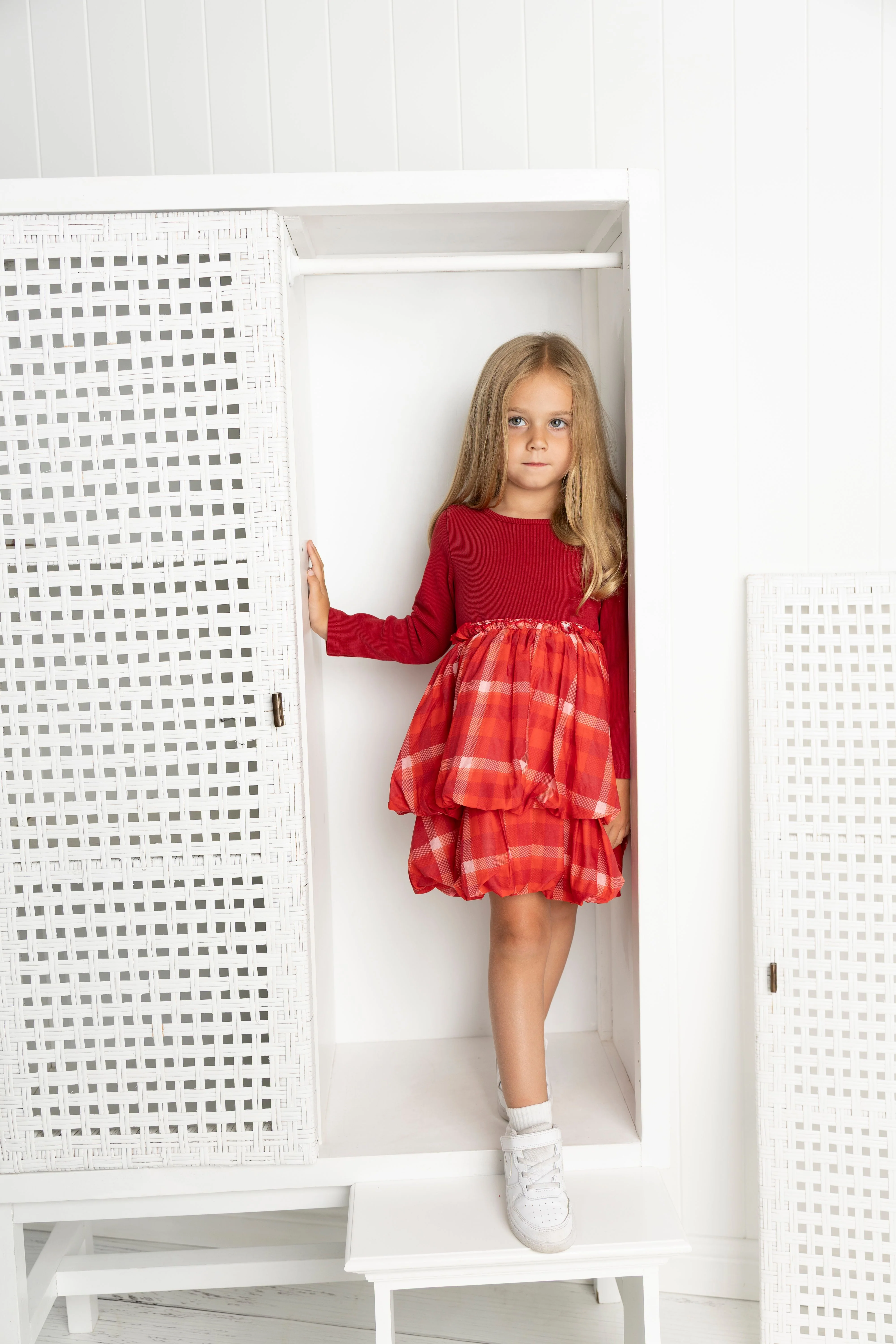 Scarlett Fleece Ribbed Check Dress - Image 4