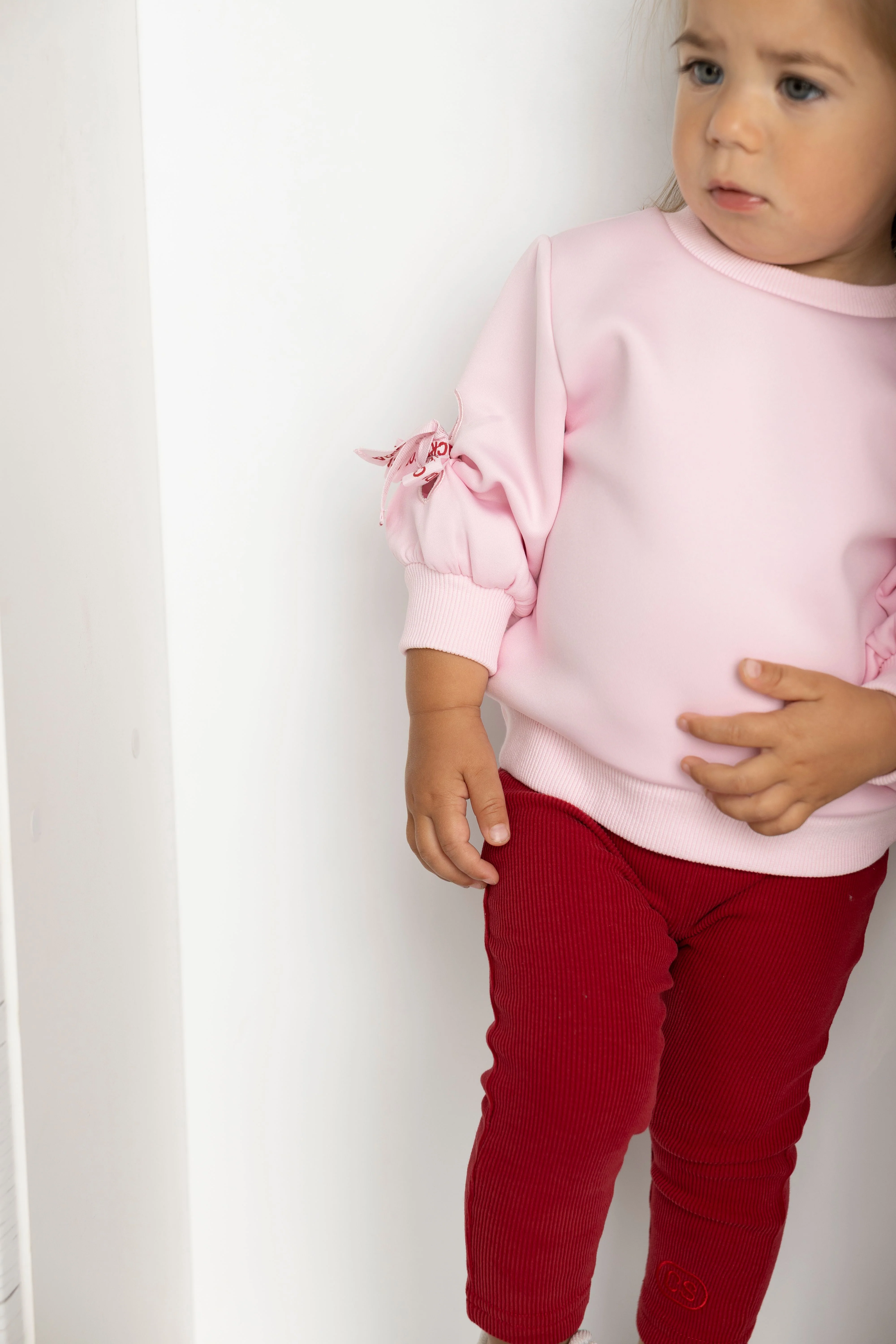 Scarlett Pink Bow Crew & Cherry Legging Set - Image 5